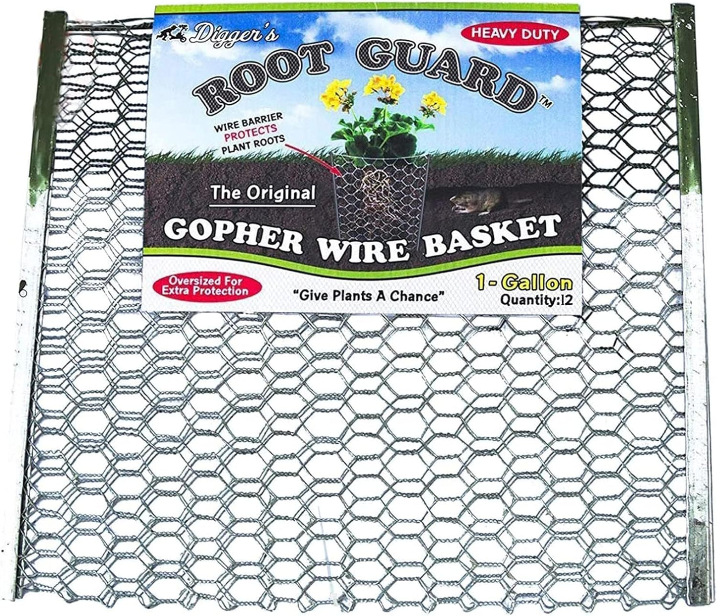 Digger’s 1-Gallon Heavy-Duty Wire Basket - Gopher Wire Basket for Perennials & Vegetables (12 Baskets)