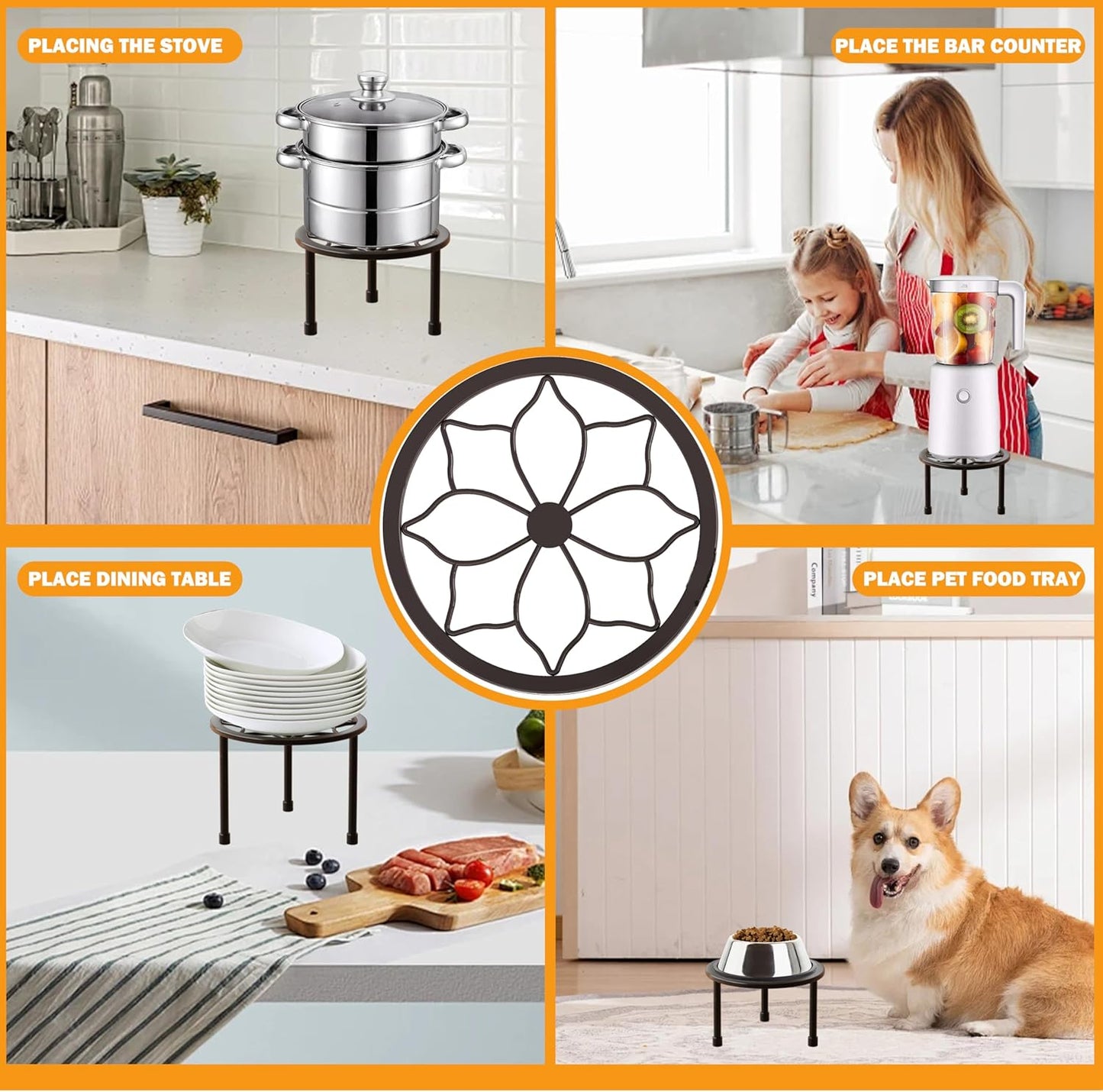 Metal Plant Stand Indoor Outdoor,Indoor Plant Stands for Patio Rust Proof,Heavy Duty Flower Pot Stands for Multiple Plant,Brown Potted Plant Holder for Garden Home (5 Pack Brown)