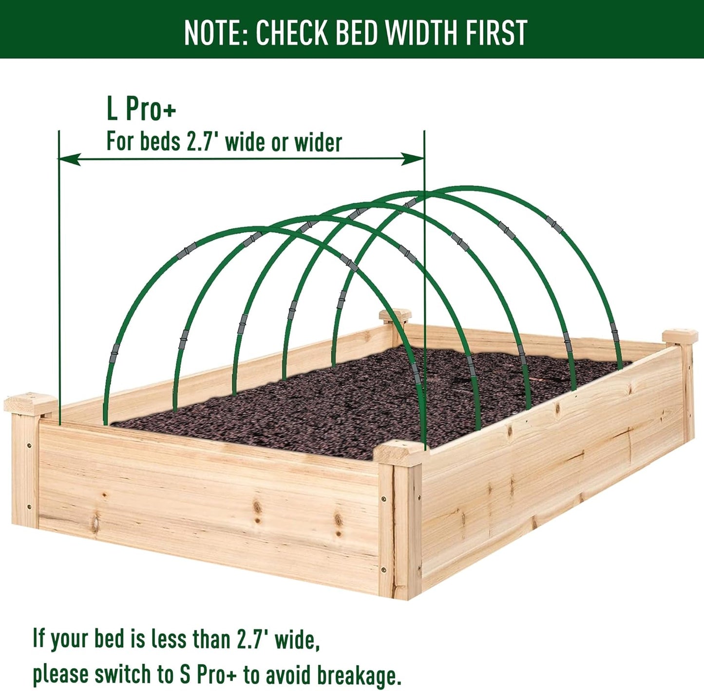 MAXPACE Greenhouse Hoops for DIY 2.7ft or Wider Grow Tunnel, Rust-Free Fiberglass Support Hoops Frame for Garden Fabric, Plant Support Garden Stakes, Gardening Supplies, 25pcs