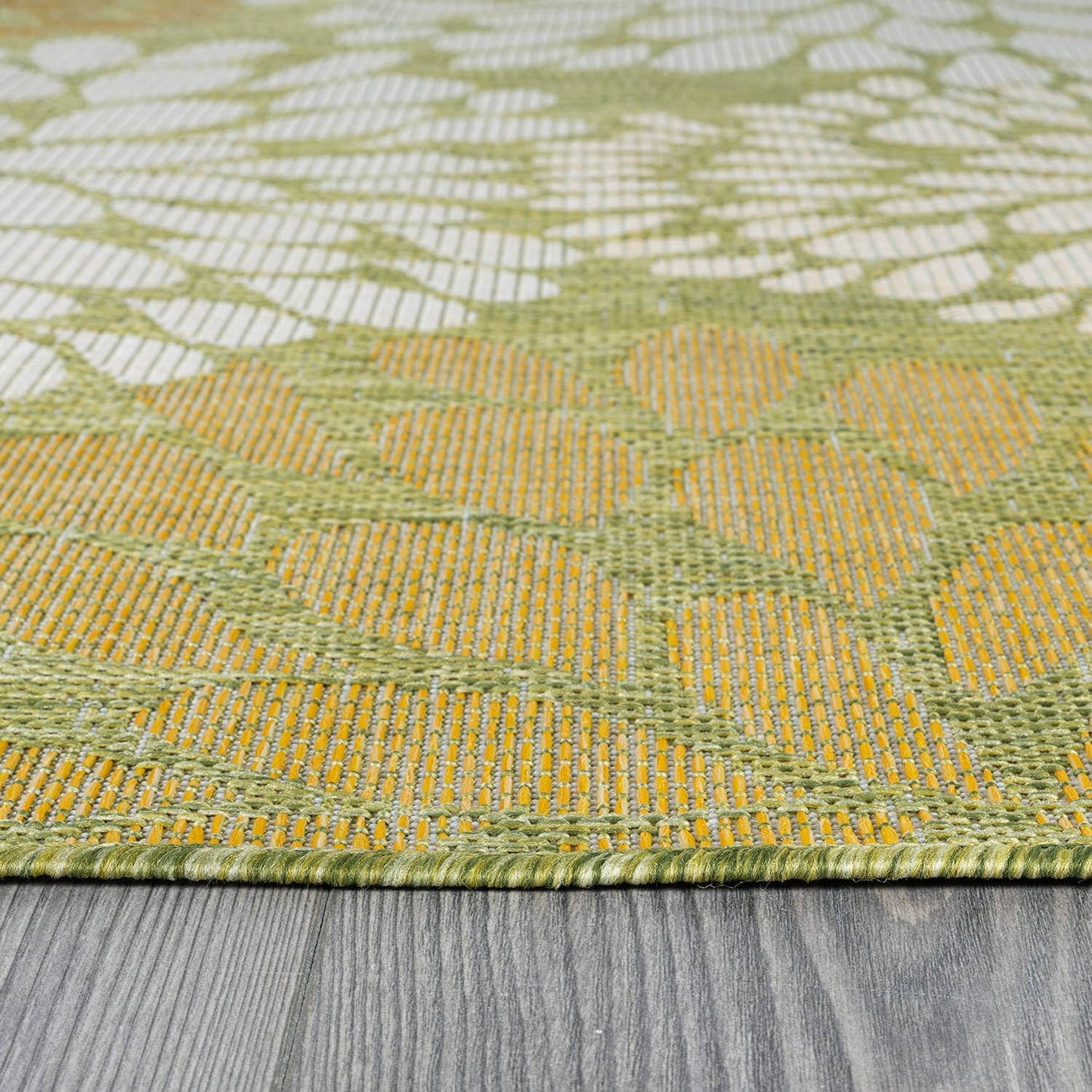 Beverly Rug Outdoor Rug 10x14 Modern Exotic Tropical Leaf Area Rugs for Indoor and Outdoor Patio Deck Porch Garden Water Resistant Washable Outside Carpet (10 x 14 Green)