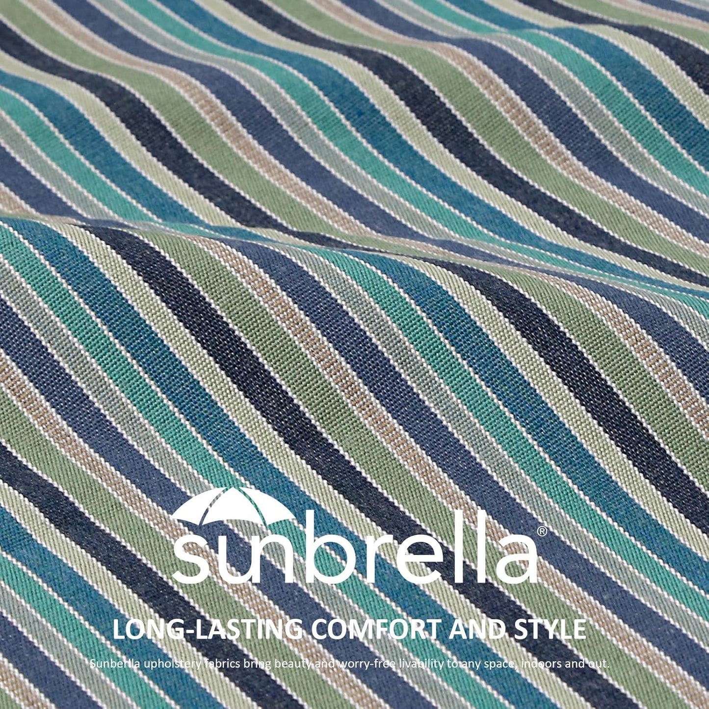 Sunbrella Square Corner Seat Cushions, 19" x 19" x 3", Set of 4, Indoor Outdoor Water Repellent Universal Chair Pads with Ties for Patio Furniture, Garden Dining Chairs, Swell Turquoise