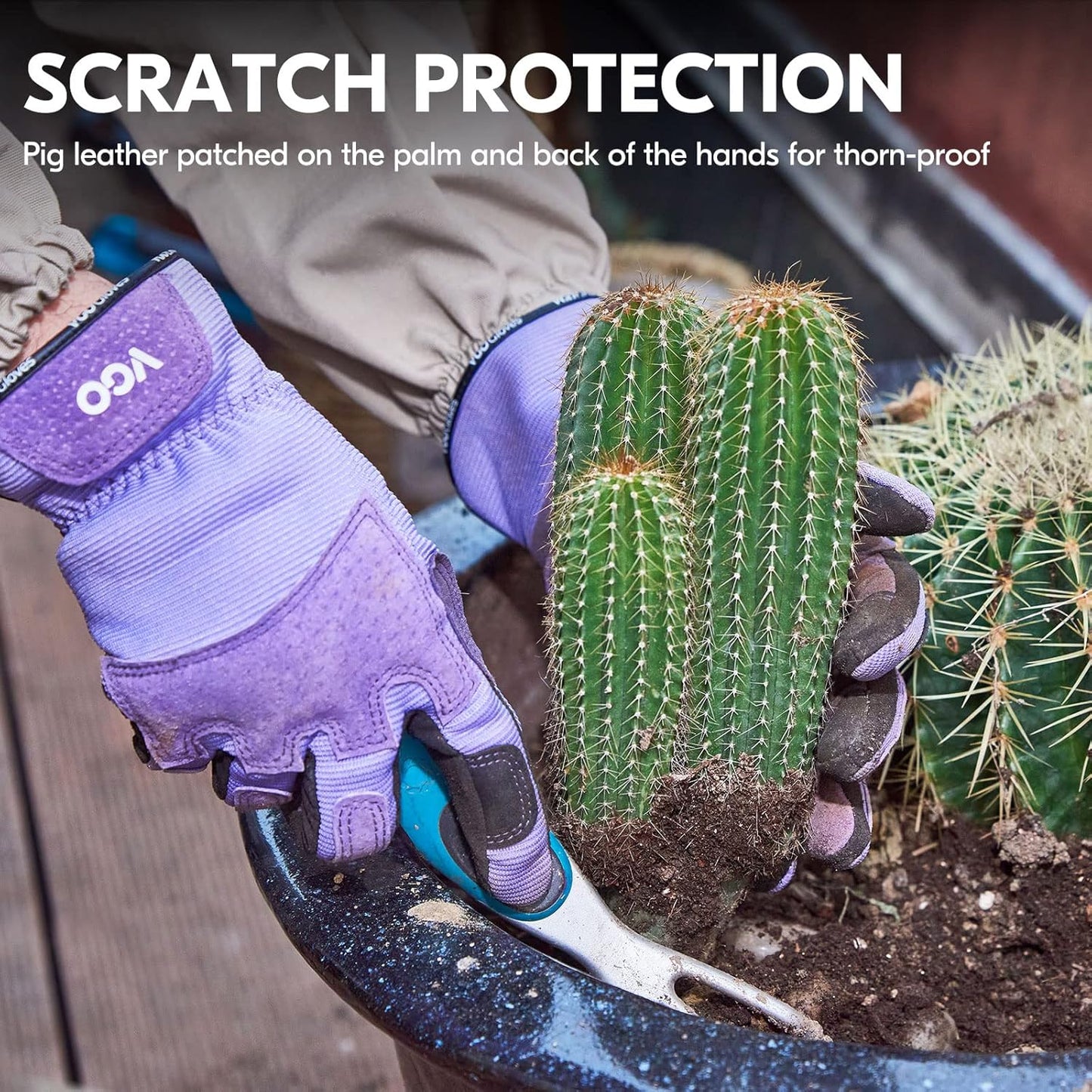 Vgo... Gardening Gloves Ladies,Safety Work Gloves,Touchscreen(Size M,Purple,SL7471)