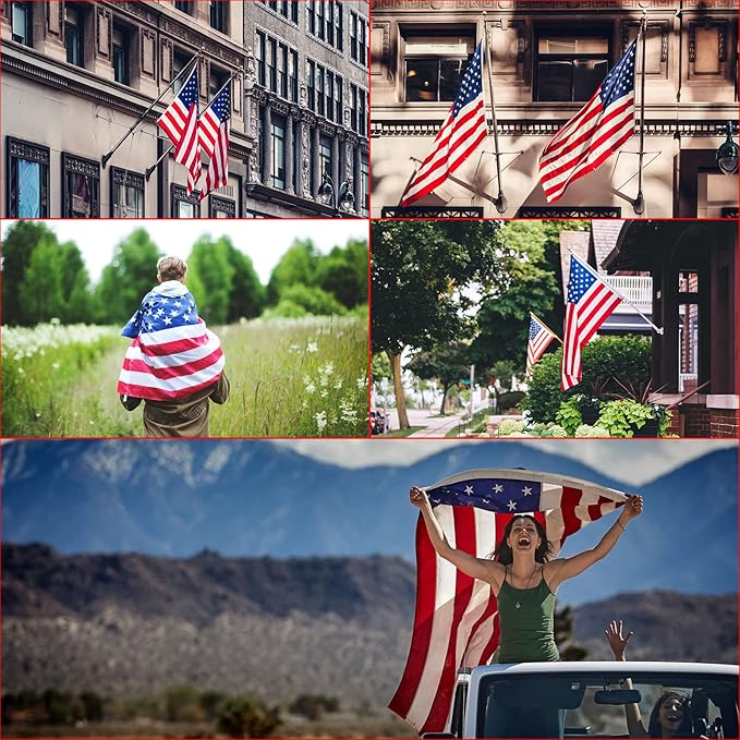 AZCOVER American Flag 3x5 FT Us Flag for Outside Heavy Duty Nylon American Flags for Outdoor with Embroidered Stars Sewn Stipes and Brass Grommets United States Flag