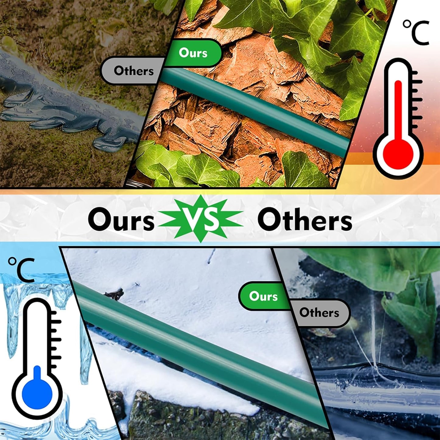 Bonviee 100FT 1/4 inch Blank Distribution Tubing Drip Irrigation Hose Garden Watering Tube Line for Small garden irrigation system-Green