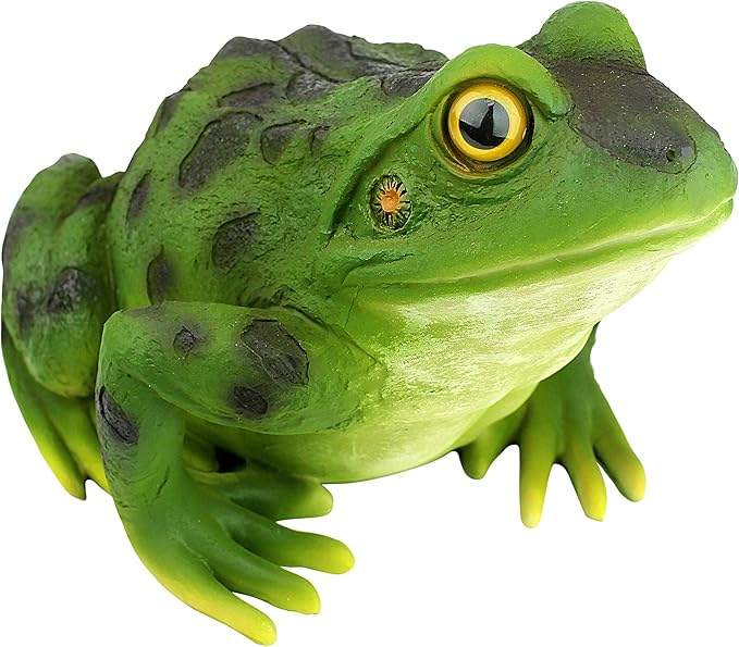 Design Toscano Ribbit The Frog Garden Toad Statues, 9 Inch, Set of Two, Polyresin, Full Color