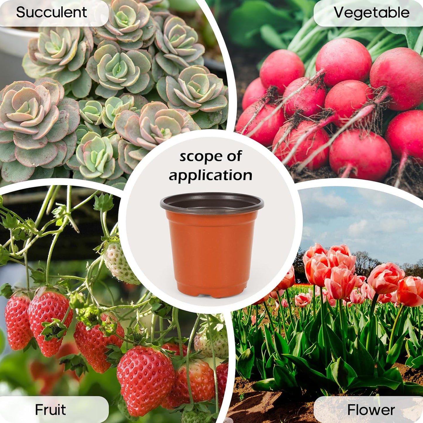 300 Pack 4 Inch Plastic Nursery Pots for Plants, Small Seedling Pots Succulent Pots Flower Pots with Drainage Holes, Come with 300pcs Plant Labels