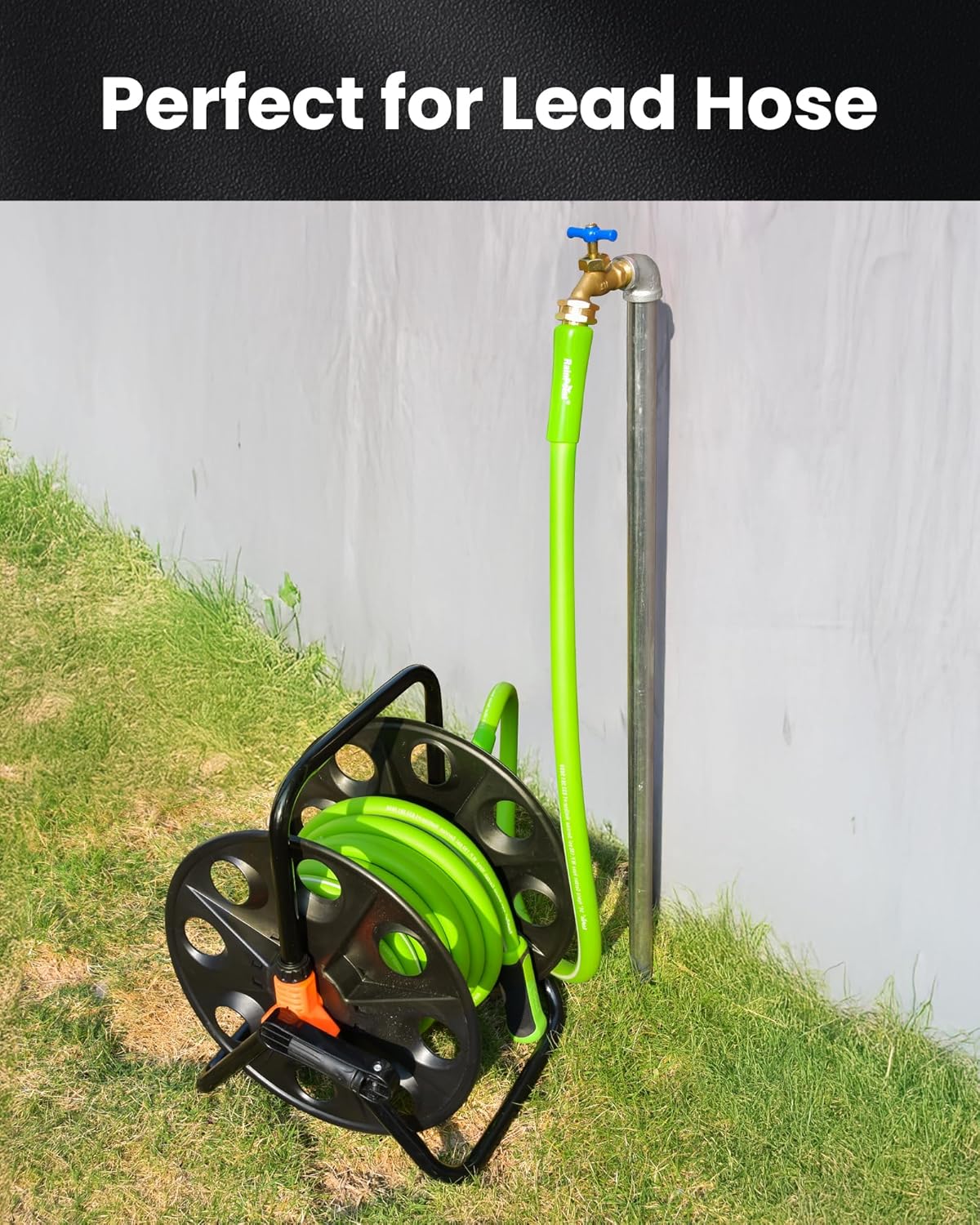 RAINPOINT Leader Garden Hose 5ft - Lightweight Water Hose with Swivel Handle - Flexible, Heavy Duty, Hybrid Rubber, with Female to Female Fittings