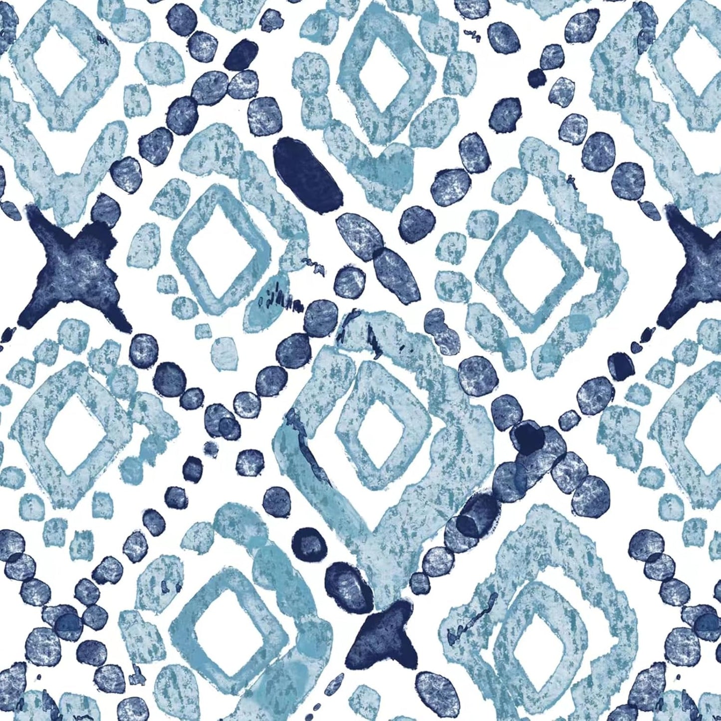 LVTXIII Outdoor Tufted High Back Cushions Set of 2 Patio Seasonal Replacement Rocking Chair Cushion with Ties, Solid Seat and Back Chair Cushion, (44” L x 22W”, Boho Geometry Blue)