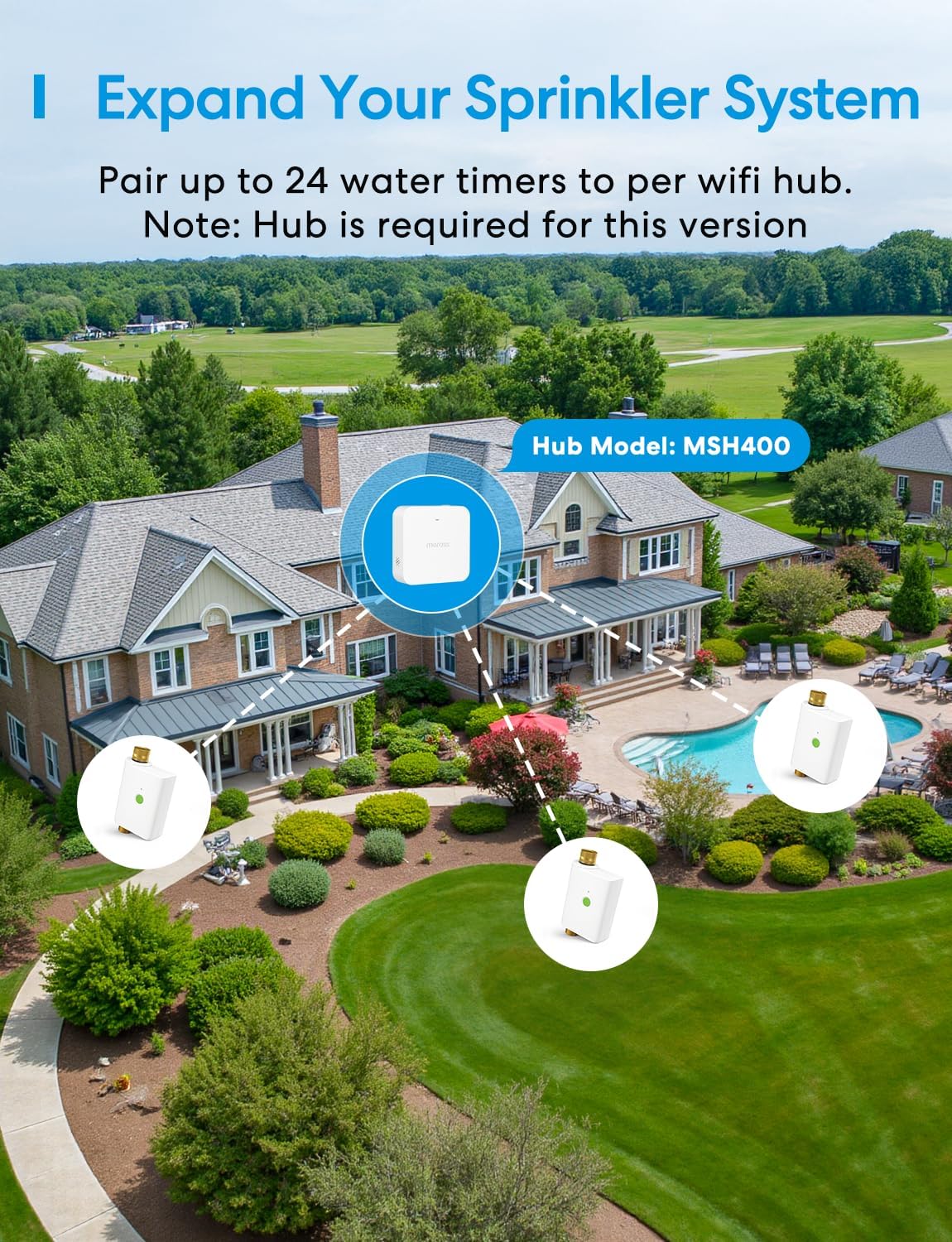 meross WiFi Water Hose Timer, Smart Sprinkler Timer with Brass Inlet & Outet, Work with Apple Homekit, Alexa & Google Assistant, Water Valve for Lawn, Garden, Yard and Pool, WiFi Hub Required
