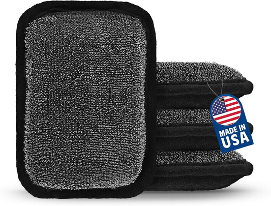 MEKER Grill Brush Bristle Free Replacement Pad, Ultra Safe Cleaning, Grill Cleaner Pad, Grill Brush Replacement Pad, 4 PCS