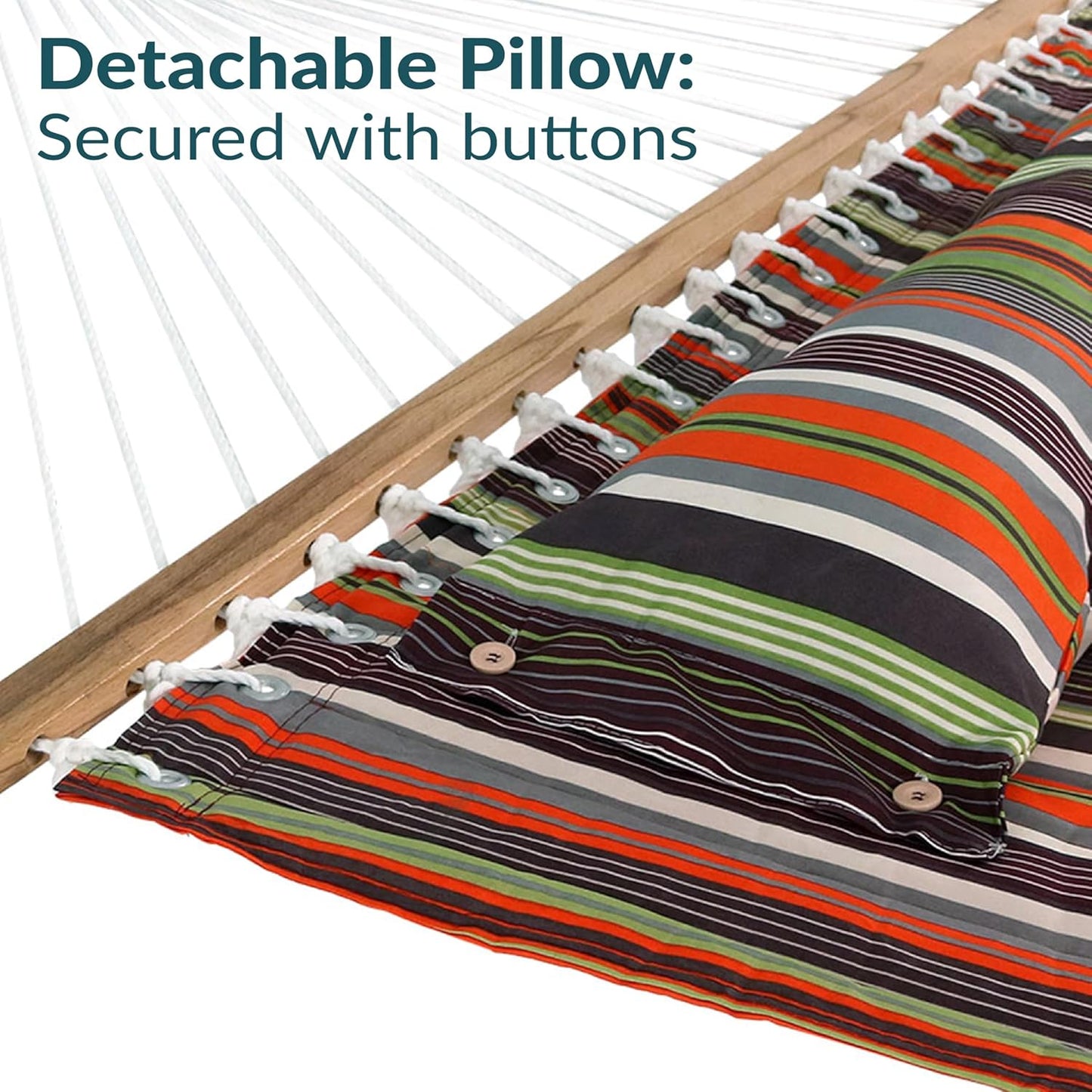 Sunnydaze Quilted Outdoor Hammock with Spreader Bars - Heavy-Duty 450-Pound Capacity Double Hammock for Outside - Canyon Sunset