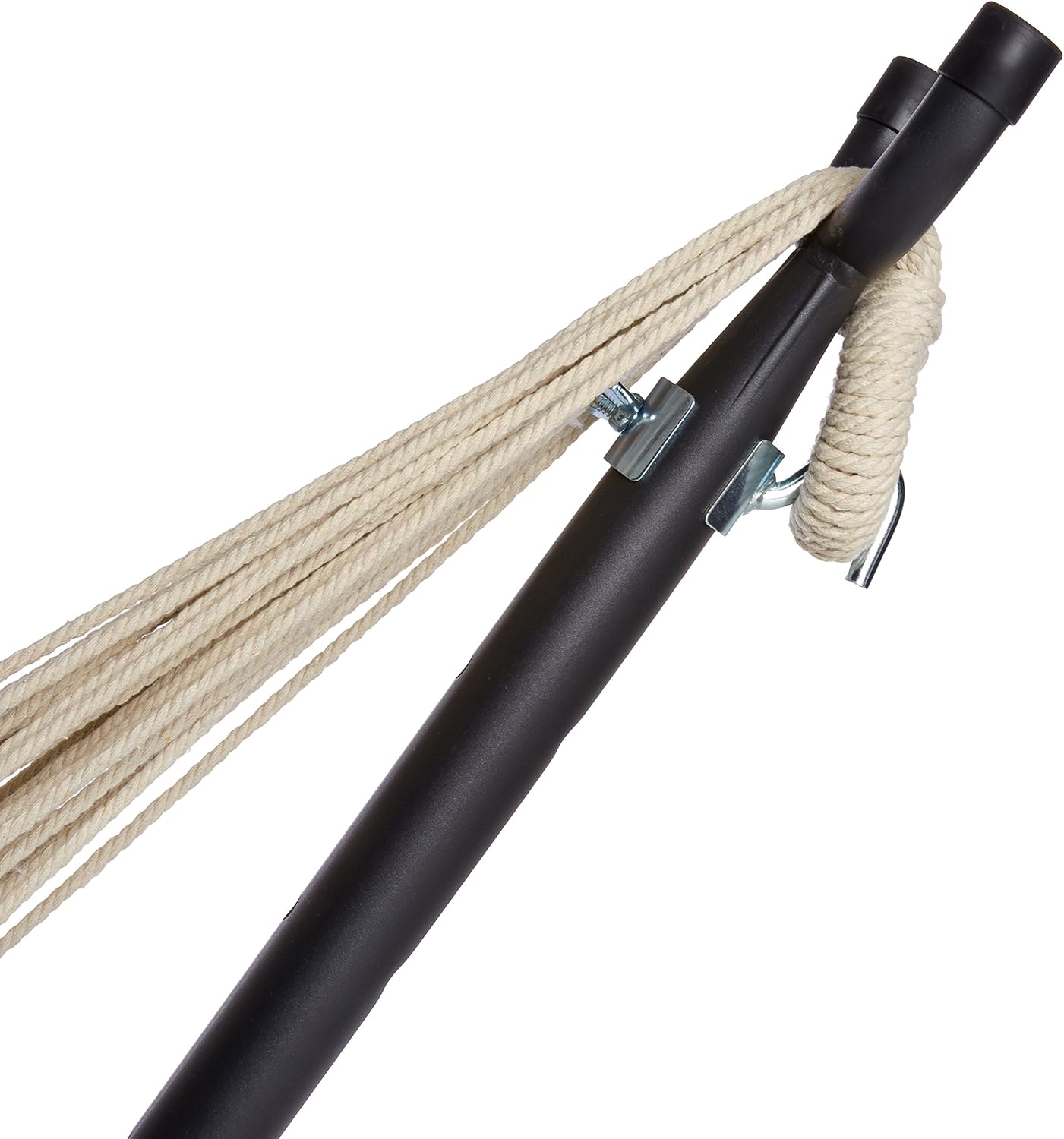 Amazon Basics Double 2 Person Heavy Duty Hammock with Space Saving Steel Stand and Carrying Case, 470lb Capacity, Multi Color, 118 x 46 x 39 inches