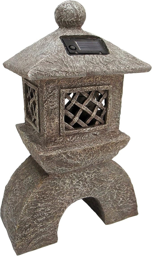 Design Toscano AL58699 Illuminated Pagoda Lantern Statue,greystone