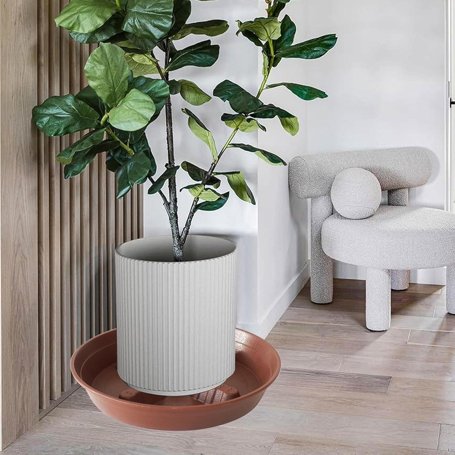 4 Pack Plant Saucer 8 inch, 10 12 14 17 inch, Plant Stand Plastic Plant Saucers for Indoors Outdoor, Heavy Duty Flower Planter Drip Trays for Pots, Pot Saucers for Plants, Grow Bags Saucers