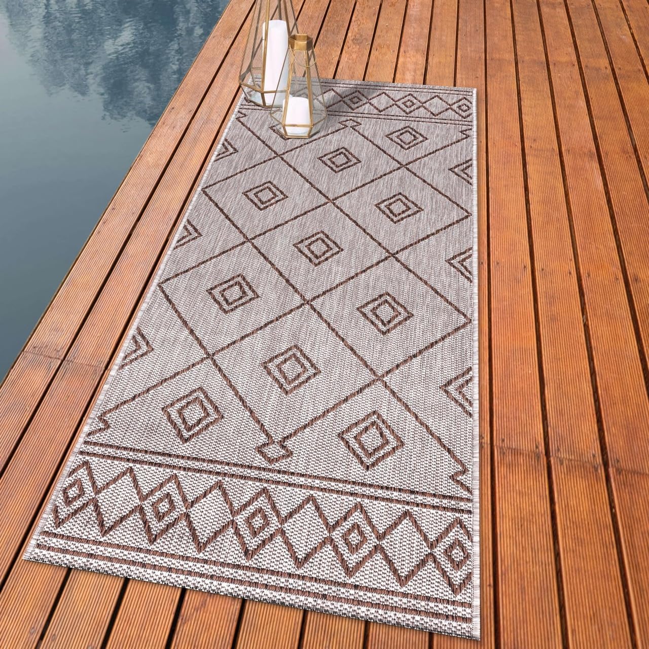 Keen Home Design Terrace Outdoor Runner Rug - 2x8 Washable Indoor/Outdoor Rug for Patio, Kitchen, Balcony, Beach, Garden, Deck and Porch, Size: 2'2"x7'7"