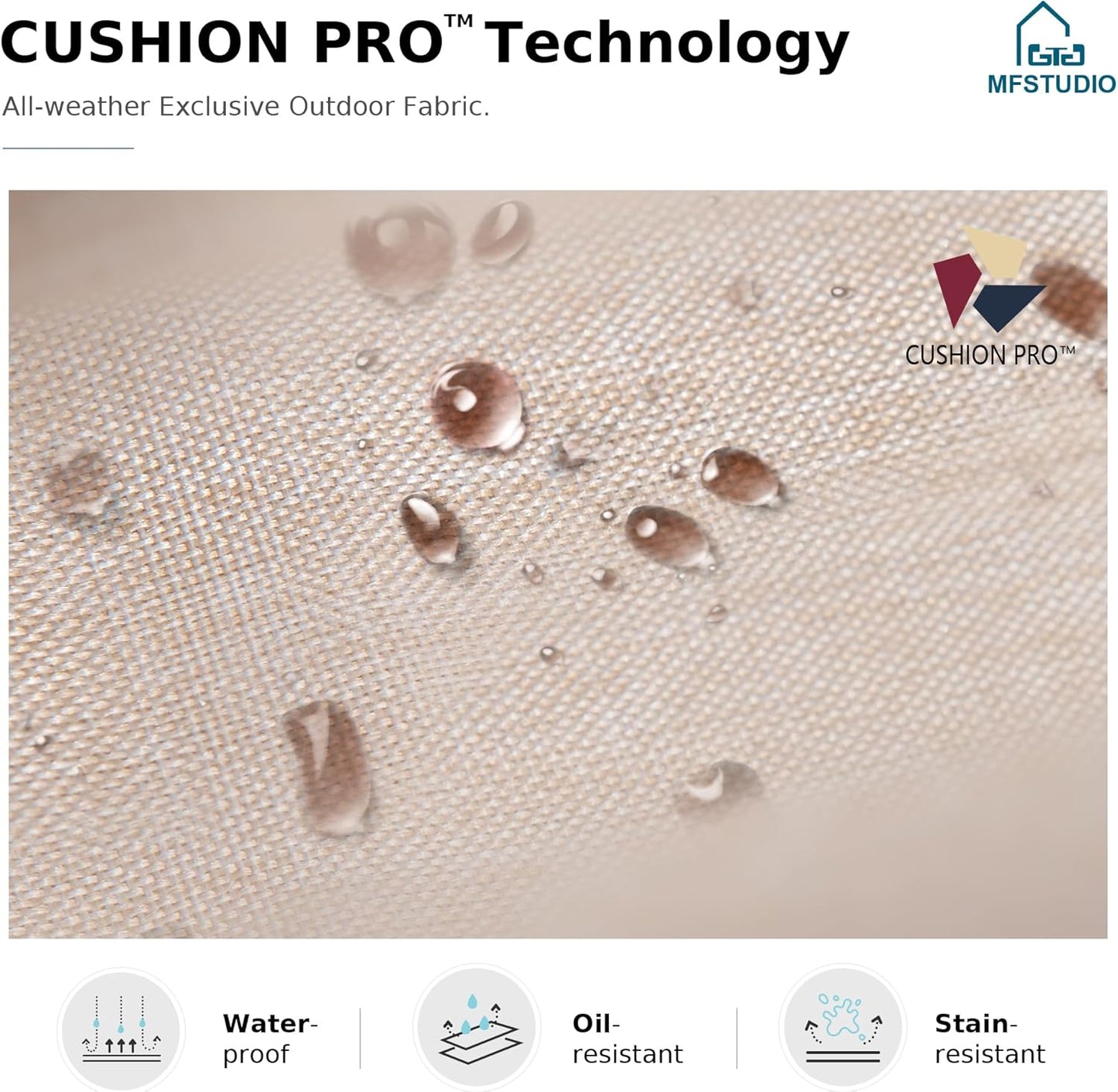 MFSTUDIO 5 Seats Large Metal Patio Conversation Sets, 4 Pieces Outdoor Patio Furniture Sofa with 2 Motion Chairs, 1 3-seat Sofa and Table for Outside Balcony Backyard Poolside