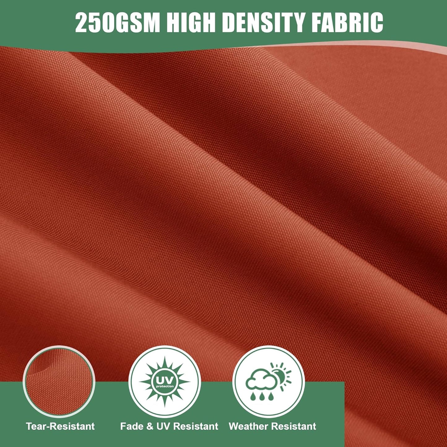 Chaise Lounge Cushions Outdoor - Waterproof and Fade Resistant Sun Lounger Replacement Cushions - Patio Lounger Pads with Removable Cover for Pool, Deck, Lawn, 80 x 26 x 3 Inch, Rust