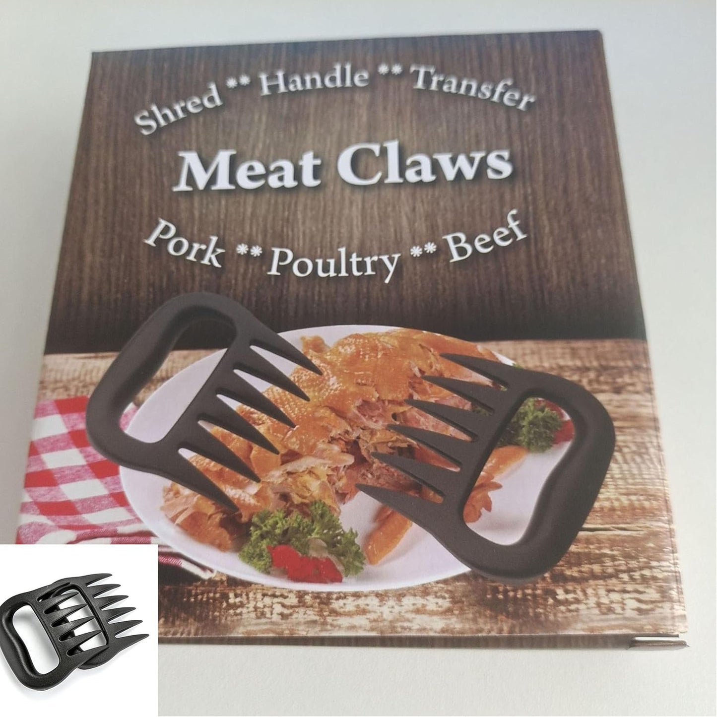 Meat Shredder Claws - Bear Claws for Shredding Meat - Claws for Pulled Pork, Chicken Shredder Tool - Perfect for BBQ Gifts, Easily Lift, Handle, Shred, and Cut Meats - Heat Resistant (Black)