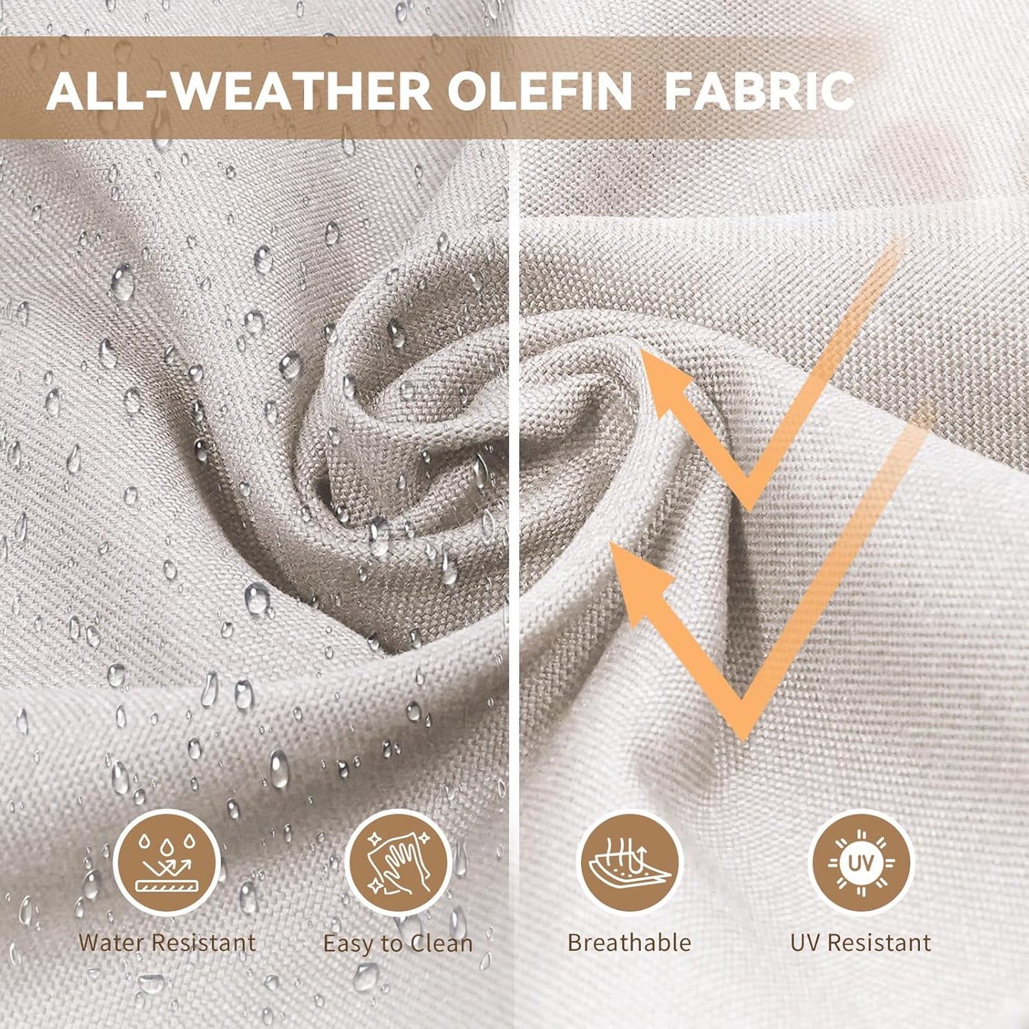 Patio Bistro Swivel Chair Set, 2 Pieces Swivel Wicker Chairs Porch Furniture Sets, All-Weather Rattan Rocking Outdoor Conversation Set for Porch, Deck, Poolside w/Cushion-Beige