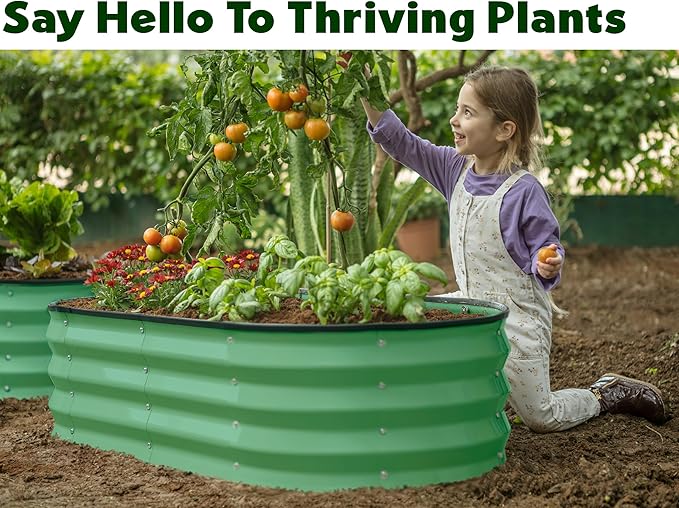 Galvanized Raised Garden Beds Outdoor // 4×2×1 ft (2-Pack) Planter Raised Beds for Gardening, Vegetables, Flowers (Light Green) // Large Metal Garden Box