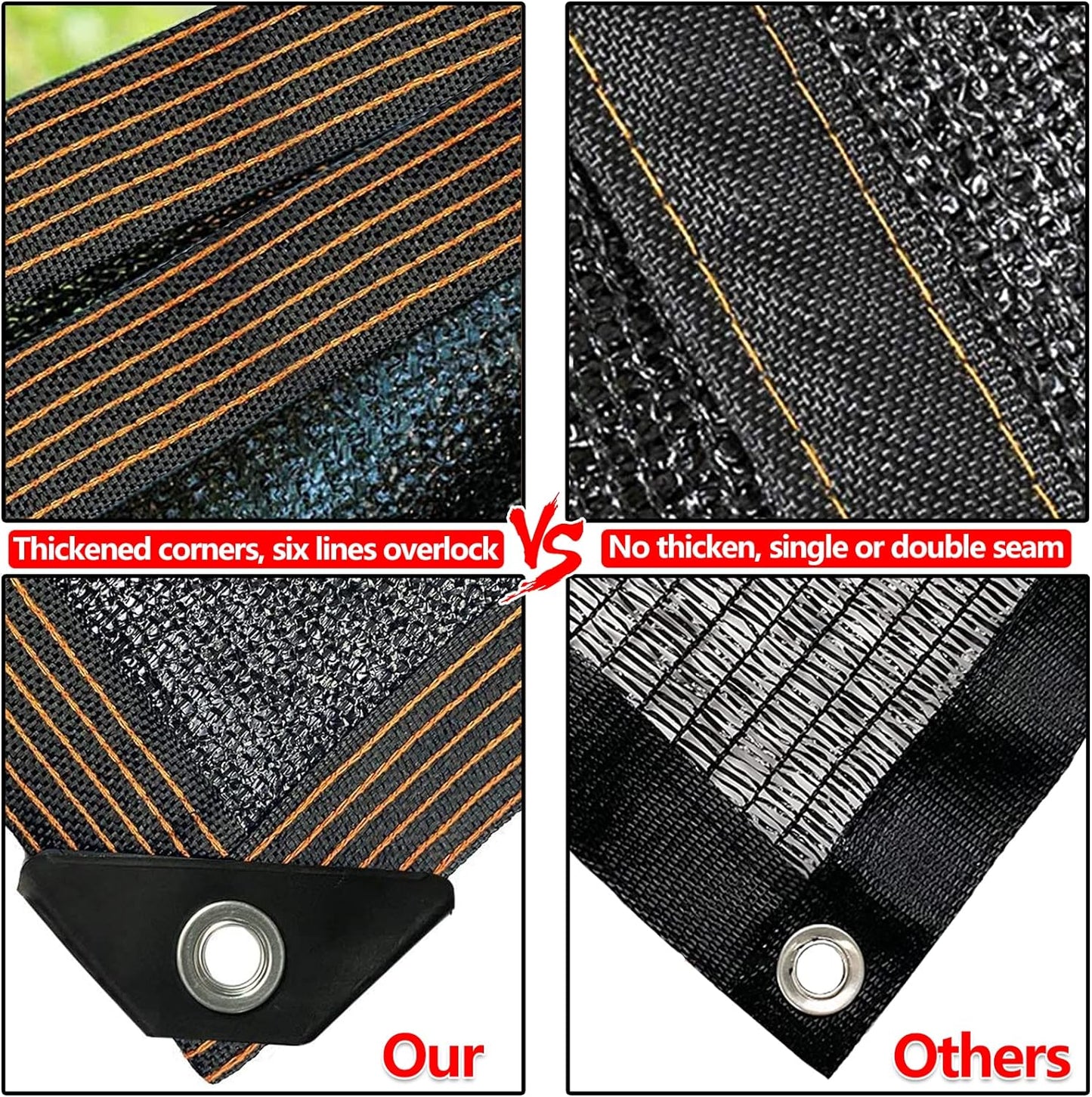 QLOFEI 4x16 FT Shade Cloth with Grommets, 90% Sun Shades Outdoor Patio Mesh Tarp, Easier to Hang Sun Protection Neting Cover -for Garden Greenhouse Pergola Lawn Kennel Chicken Coop