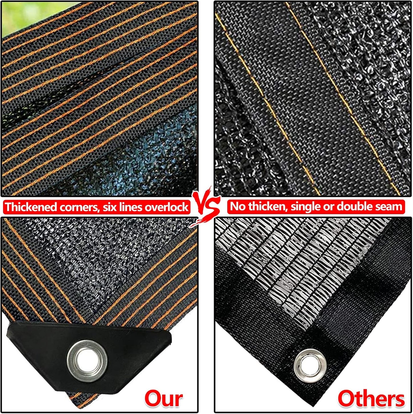 QLOFEI 4x8 FT Shade Cloth with Grommets, 90% Sun Shades Outdoor Patio Mesh Tarp, Easier to Hang Sunblock Neting Cover -for Garden Greenhouse Pergola Lawn Kennel Chicken Coop