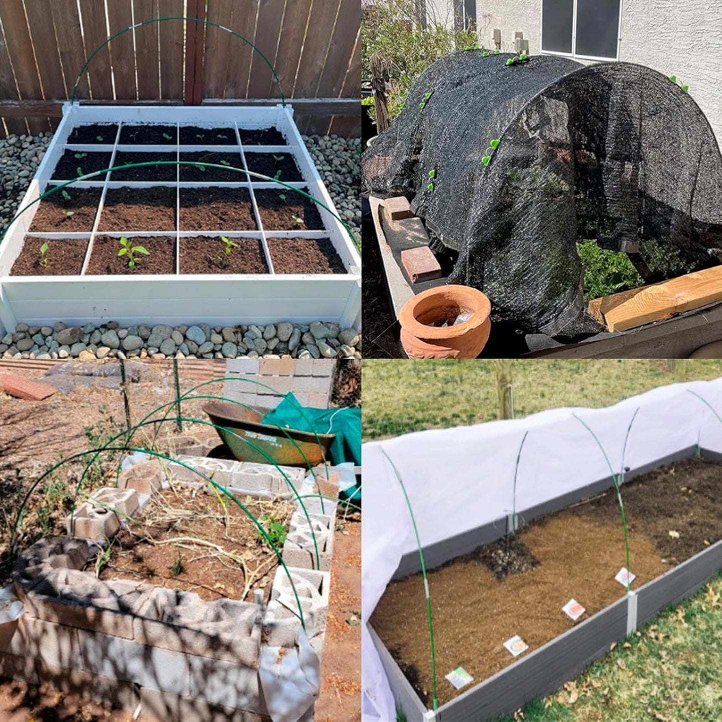 MAXPACE Greenhouse Hoops for 2.7ft or Wider Grow Tunnel, Rust-Free Fiberglass Support Hoops Frame for Garden Fabric, DIY Plant Support Garden Stakes, Gardening Supplies, 50pcs