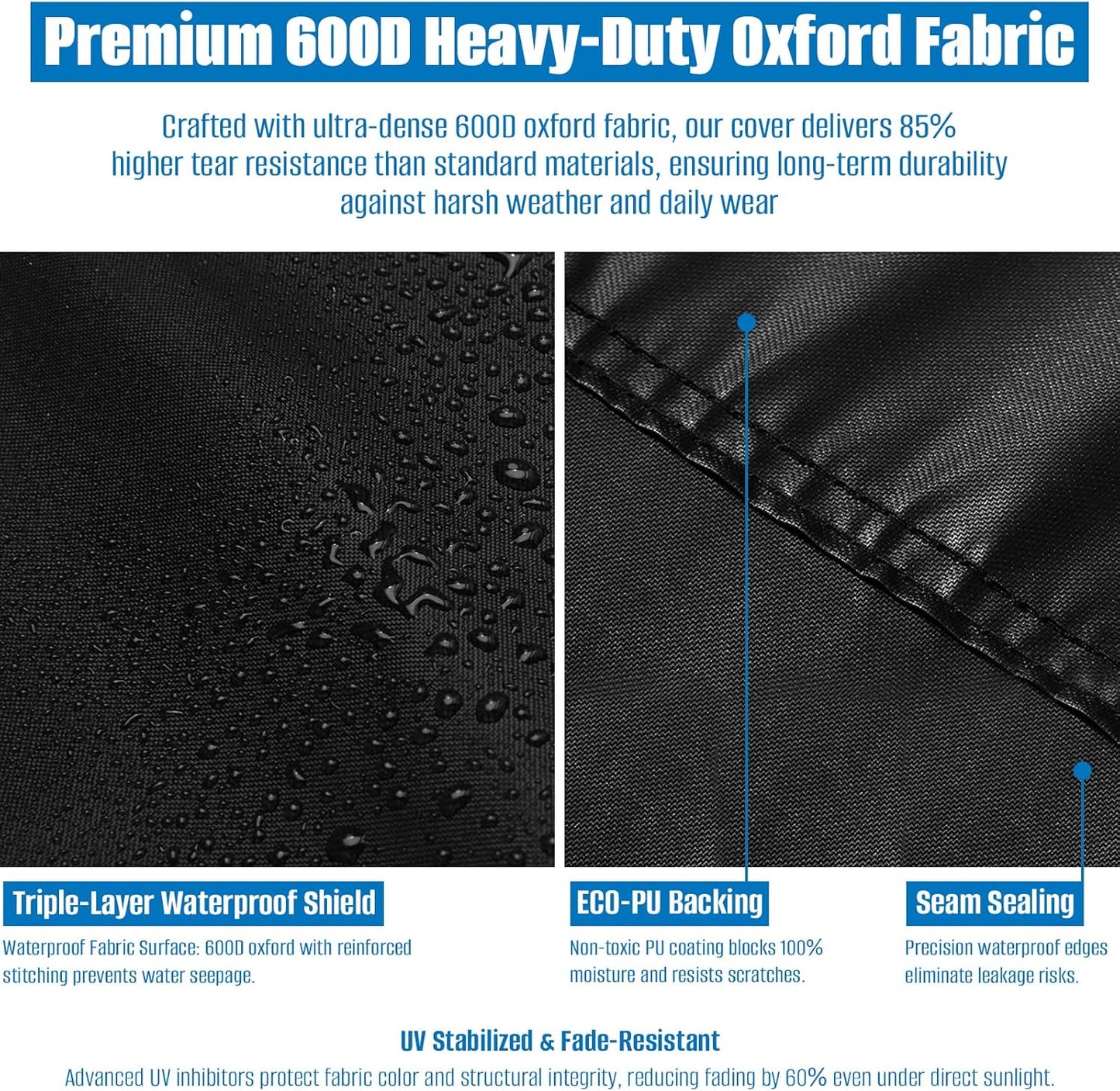 SIRUITON 68.9”L x 29.5”W x 21.6”H Outdoor Cushion Storage Bag,Patio Furniture Cushion Storage Bag,Heavy Duty Rip Proof 600D Oxford,with Handle and Zipper of Waterproof Garden Cushion Storage Covers