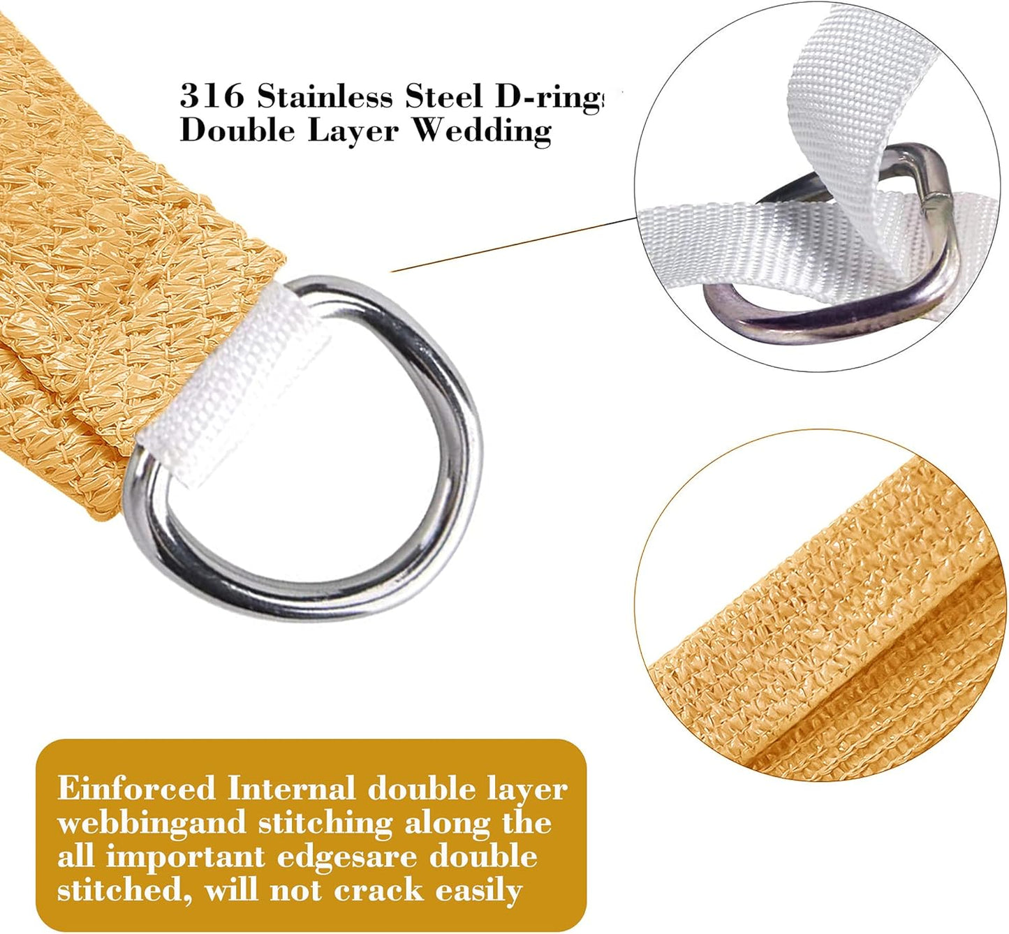 13' x 23' Sand Beige Rectangle Sun Shade Sail SSP1212 Canopy Durable Fabric UV Block Awning,We Make Custom Orders