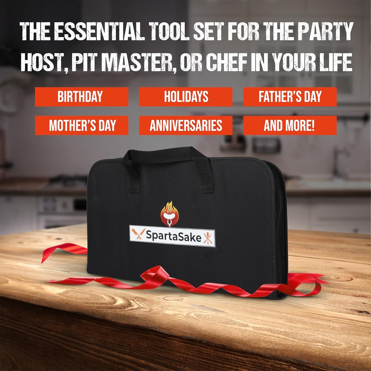 SpartaSake BBQ Grilling Accessories - Stainless Steel Barbecue Grill Tools Accessories kit Spatula Thermometer Tongs for Blackstone Griddle Outdoor Camping-Grill Set Gifts for dad Men Women(24 pcs)