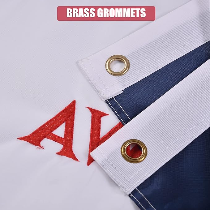 Iowa State Flag 5x8 Ft, Deluxe Full Embroidered Heavy Duty Nylon Durable IA Outside Flags, Indoor/Outdoor, Sewn Stripes and Brass Grommets