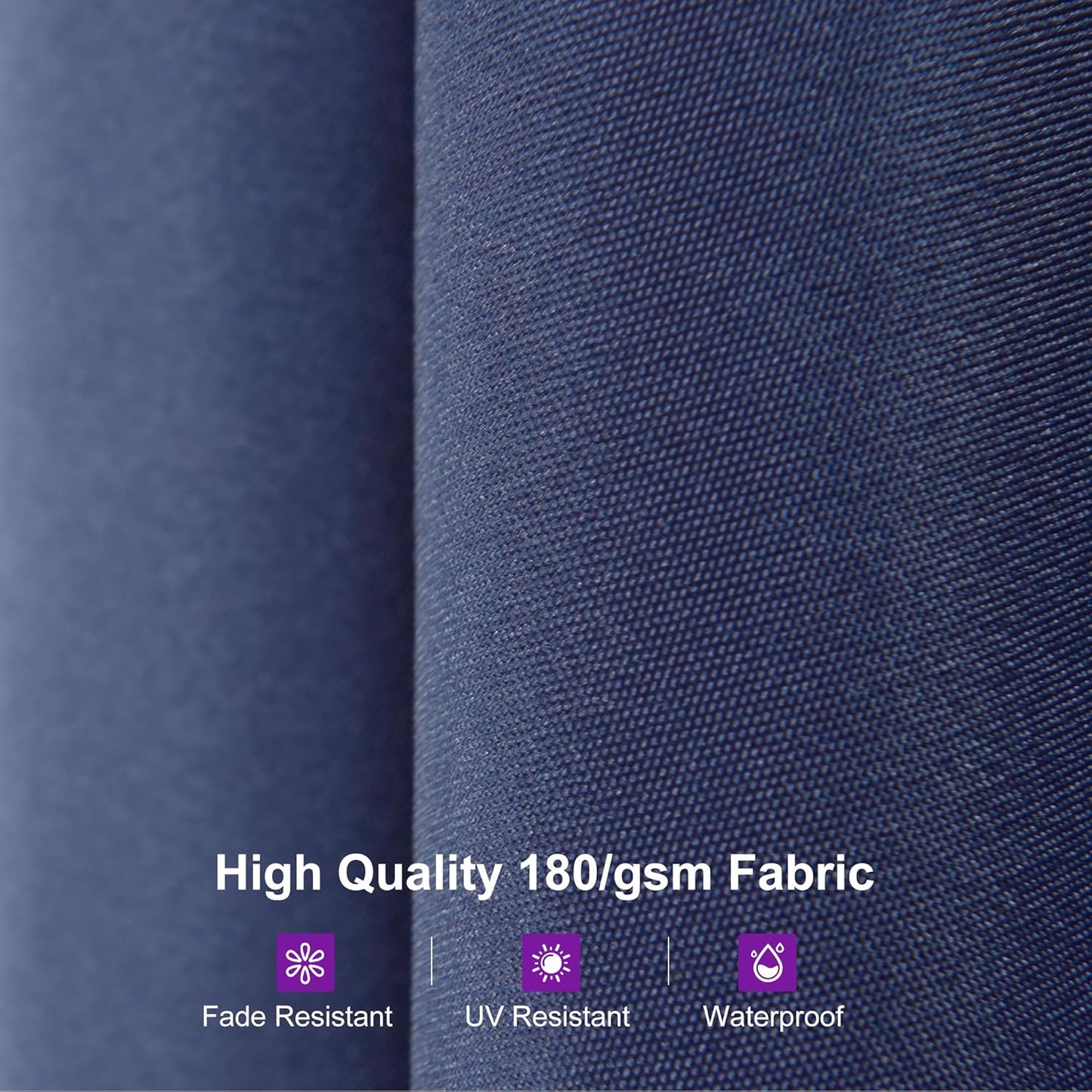 PURPLE LEAF 13ft Double-Sided Patio Umbrella with Base Included Market Rectangle Umbrella Outdoor Table Umbrella with Crank for Pool Garden Deck, Navy blue