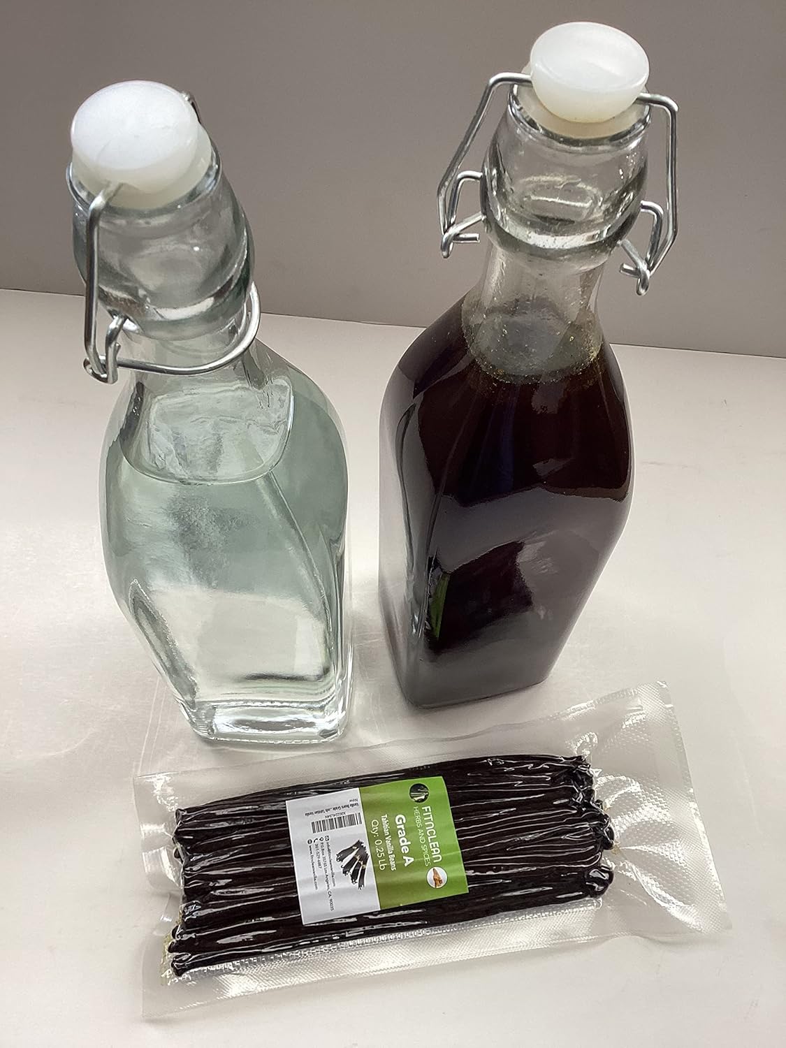 4oz Tahitian Vanilla Beans Grade A for Extract, Cooking and Baking by FITNCLEAN VANILLA| 0.25 Pound (1/4Lb) Bulk 5"-7" Fresh Gourmet Natural Raw NON-GMO Pods.