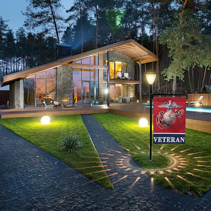 Air Force Garden Flag Stand Holder With Solar Light and American Flag Gift - Lawn Yard Stake for Outdoor Decor