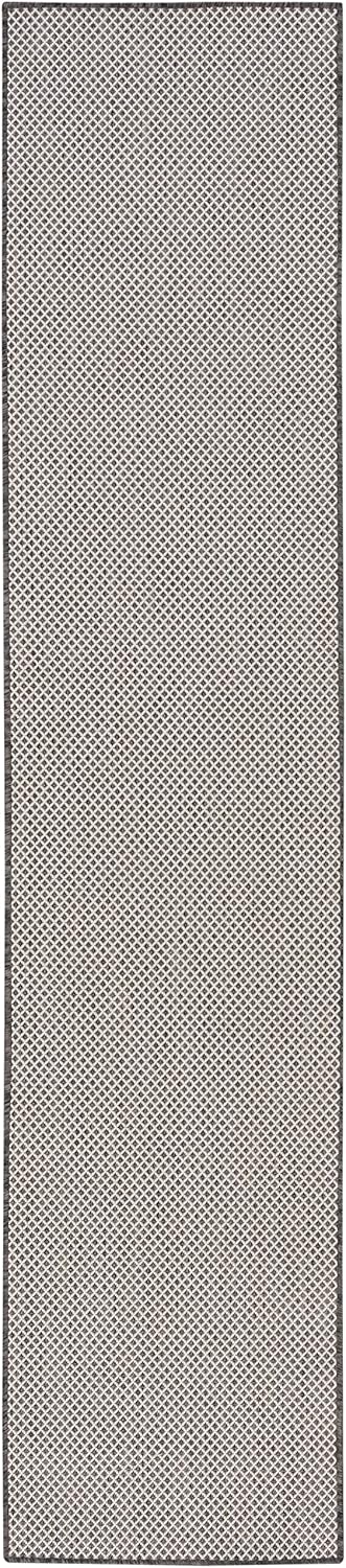 Nourison Home Courtyard Ivory Charcoal 2' x 6' Area Rug Easy Clean, Non Shedding, Bed Room, Living Room, Dining Room, Kitchen (6' Runner)