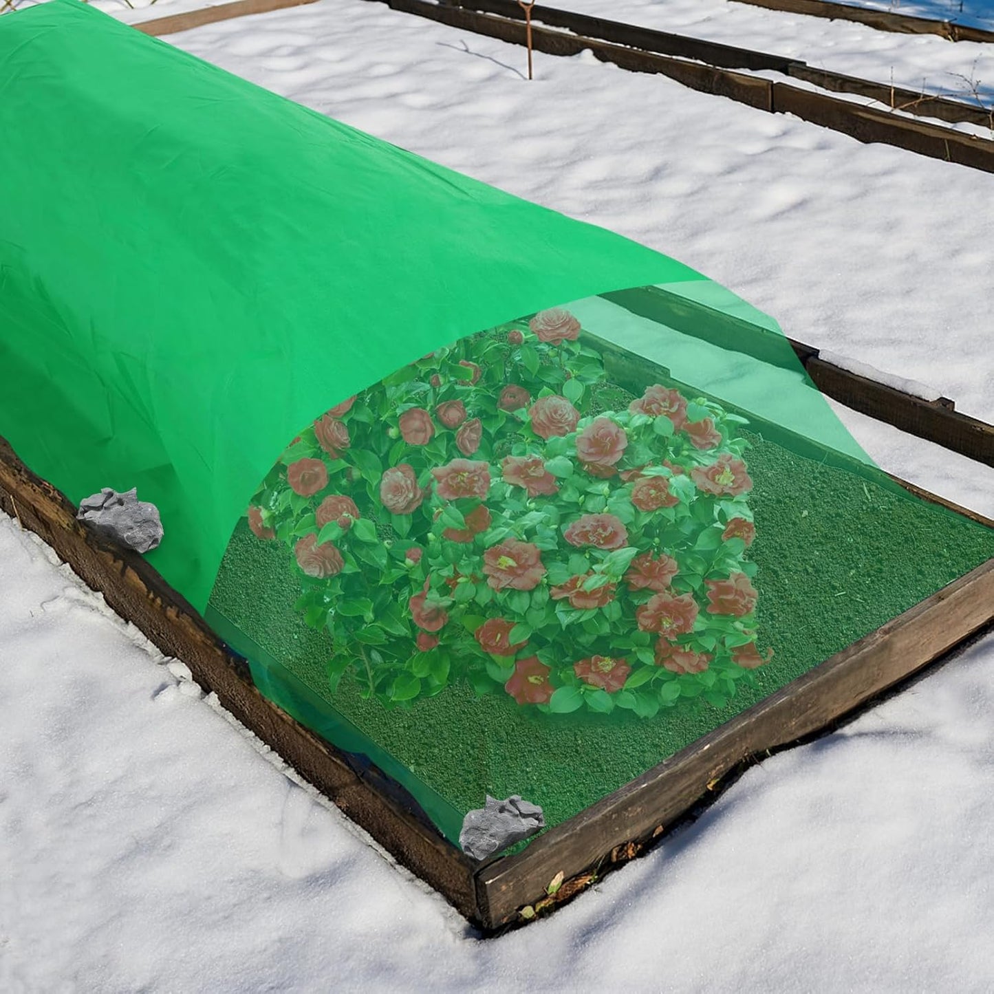 2.0oz/yd² Plant Covers Freeze Protection - 10 x 12 ft Easy of Use Green Winter Plant Frost Blanket Shield for Raised Beds, Reusable Garden Fabric Cloth Floating Row Cover for Outdoor Plants, Small