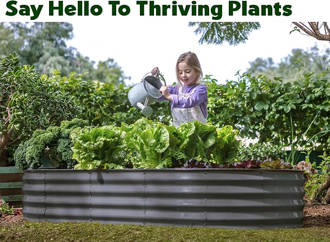 Galvanized Raised Garden Beds Outdoor // 6×3×1 ft (2-Pack) Planter Raised Beds for Gardening, Vegetables, Flowers // Large Metal Garden Box // Patented Tool-Free Design (Gray)