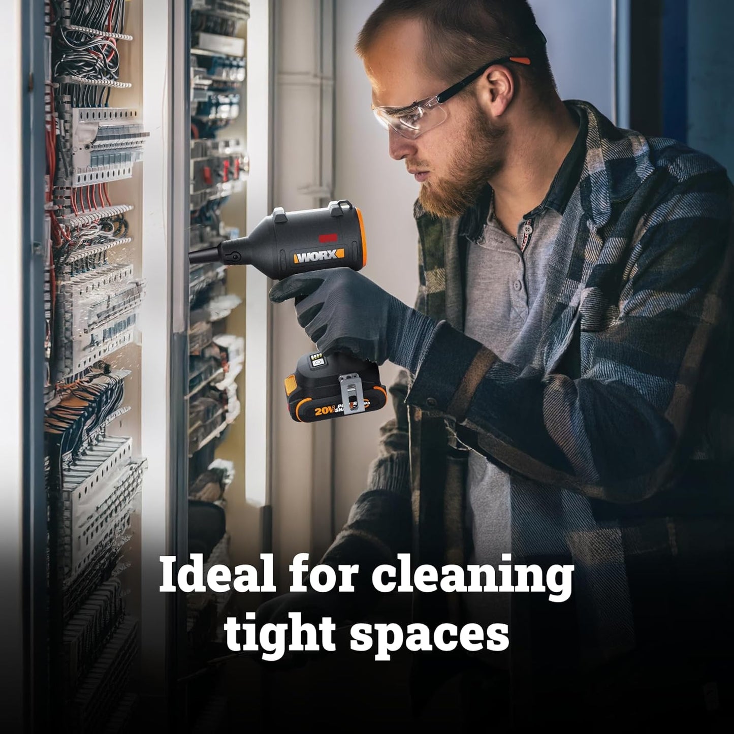 WORX Cordless Blower/Inflator, 20V 39 CFM 470 MPH Brushless High Speed Portable Dust Cleaner for Workshop, Lawn, Yard, Home, Lightweight Handheld Blower, Tool Only, PowerShare