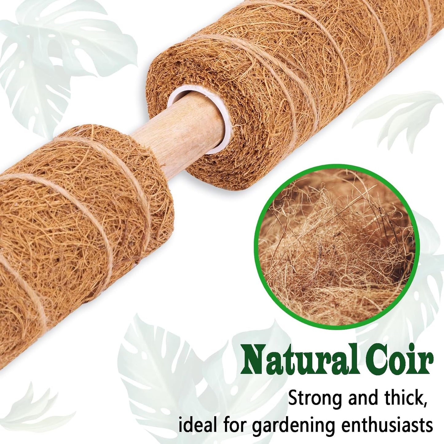 4 Pack 18 Inch Moss Pole, Stackable Moss Poles for Climbing Plants Monstera, Tall Plant Sticks Accessories, Large Coir Plant Support Stakes for Potted Plants Indoor, Pothos, Philodendron