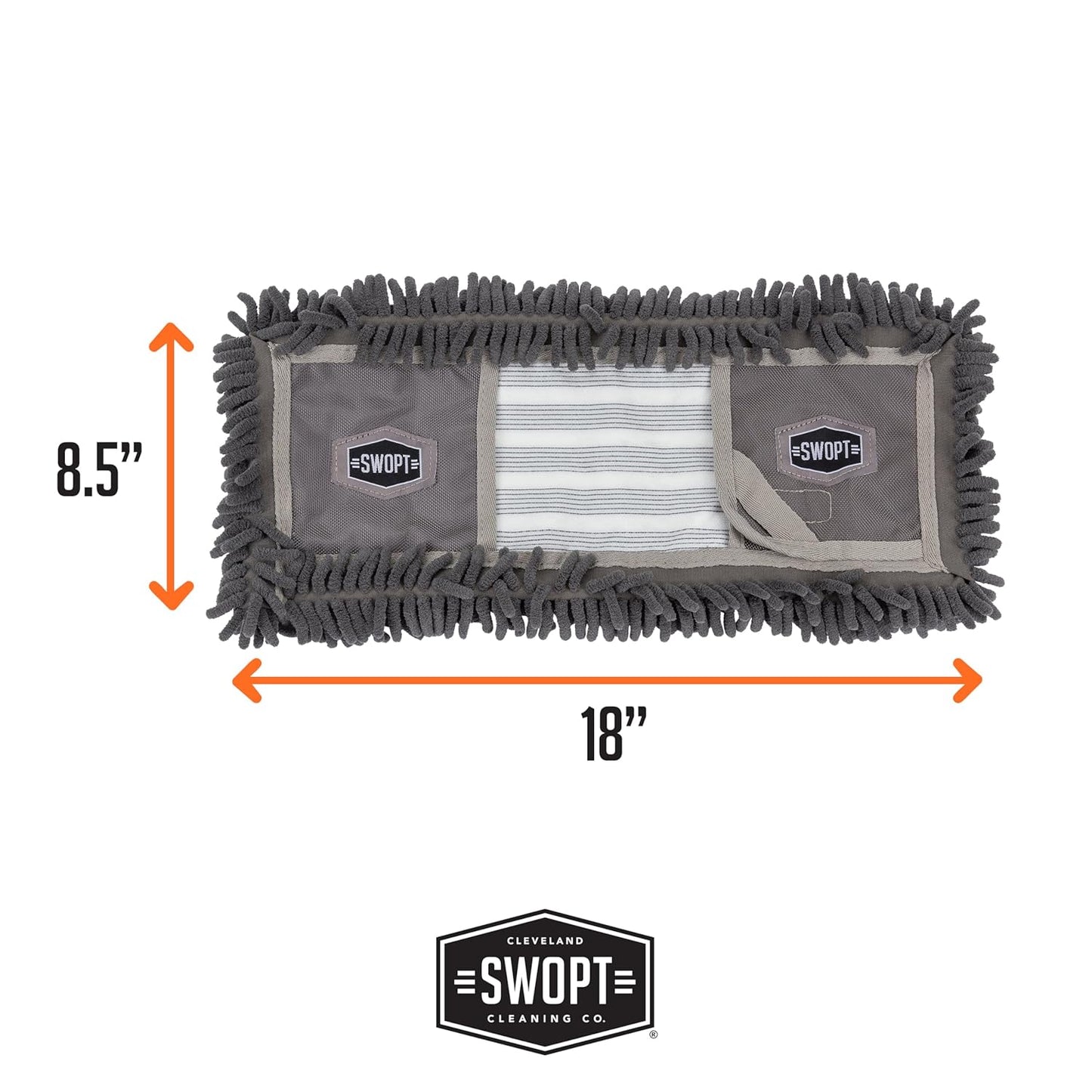 SWOPT 18” Microfiber Dust Mop Refill – Cleaning Pad for Use on Wood, Laminate, Tile – Interchangeable with All SWOPT Cleaning Products for More Efficient Cleaning and Storage