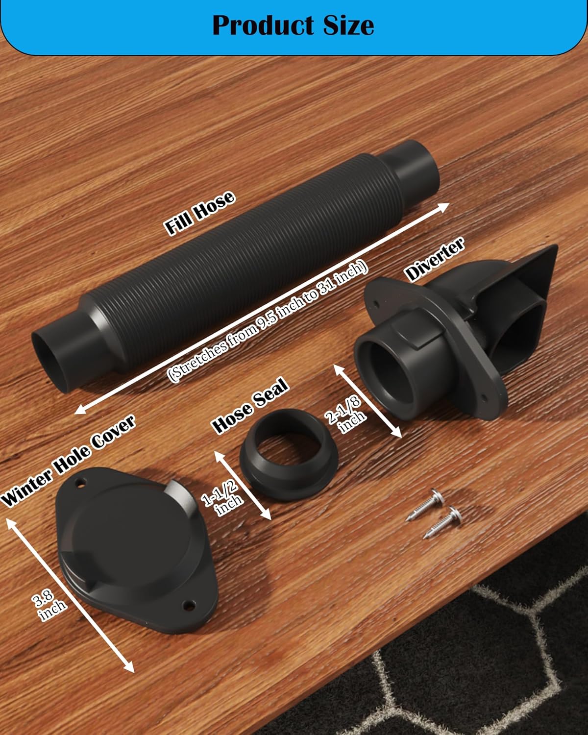 Rain Barrel Diverter Kit-Rain Barrel Downspout Diverter for Rectangular Downspouts, Collecting Clean Rainwater, Easily Turn Plastic Containers into Rain Barrels, Easy Installation Without Dismantling