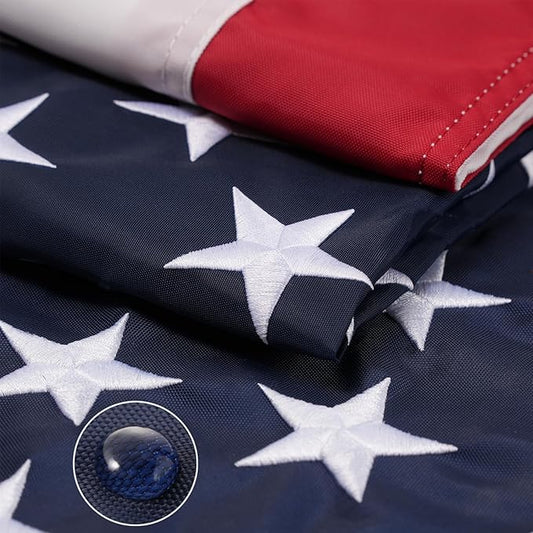 AZCOVER American Flag 3x5 FT Us Flag for Outside Heavy Duty Nylon American Flags for Outdoor with Embroidered Stars Sewn Stipes and Brass Grommets United States Flag