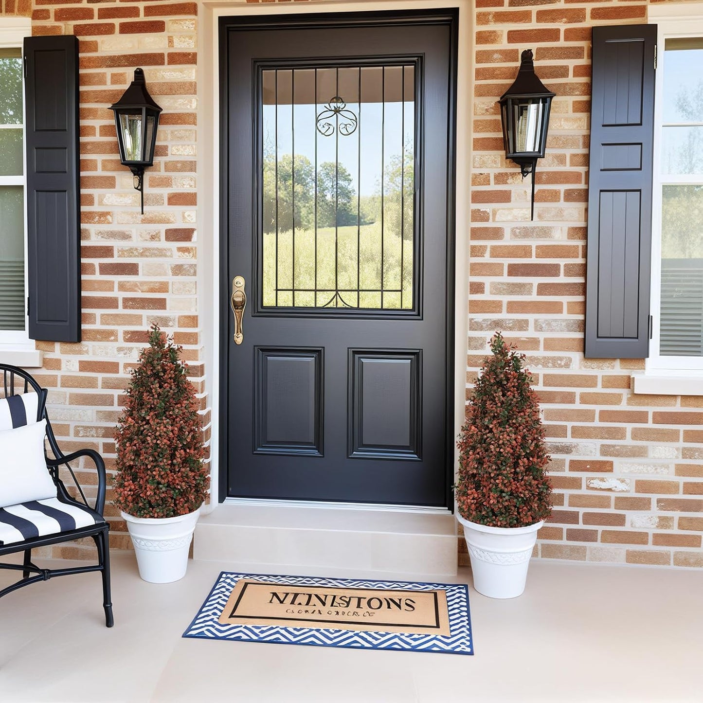 3ft Artificial Boxwood Topiary Trees (Set of 2) - UV Resistant Faux Plants for Outdoor/Indoor, Realistic 36in Fake Bushes and Shrubs for Front Porch, Planter, Patio - Low Maintenance & Evergreen