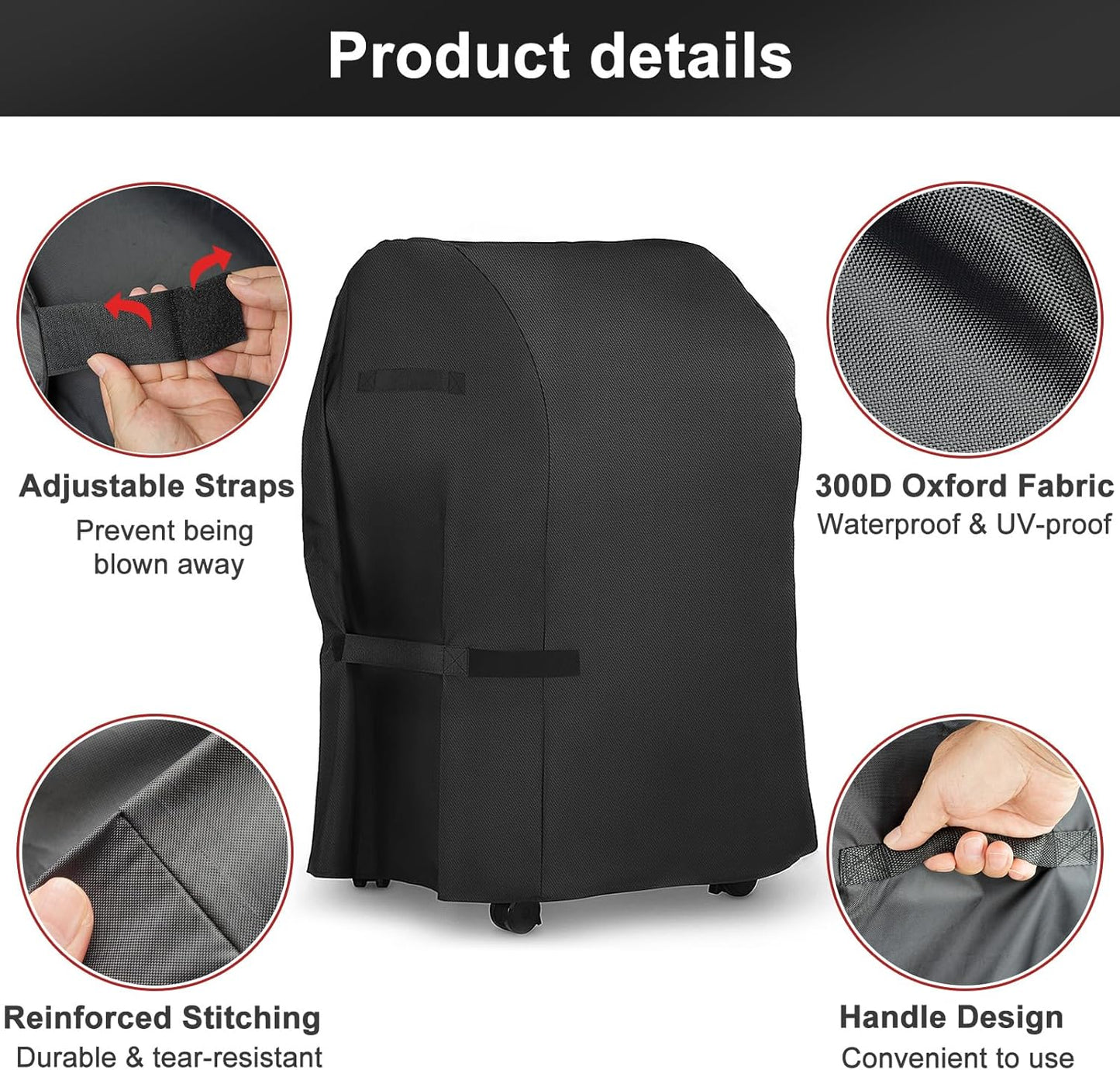 LBTING Grill Cover, 40-inch Heavy Duty 300D Oxford Waterproof Windproof UV Resistant BBQ Gas Grill Cover for Outdoor Barbecue Fit Most Brands Weber, Brinkmann, Char Broil, Holland