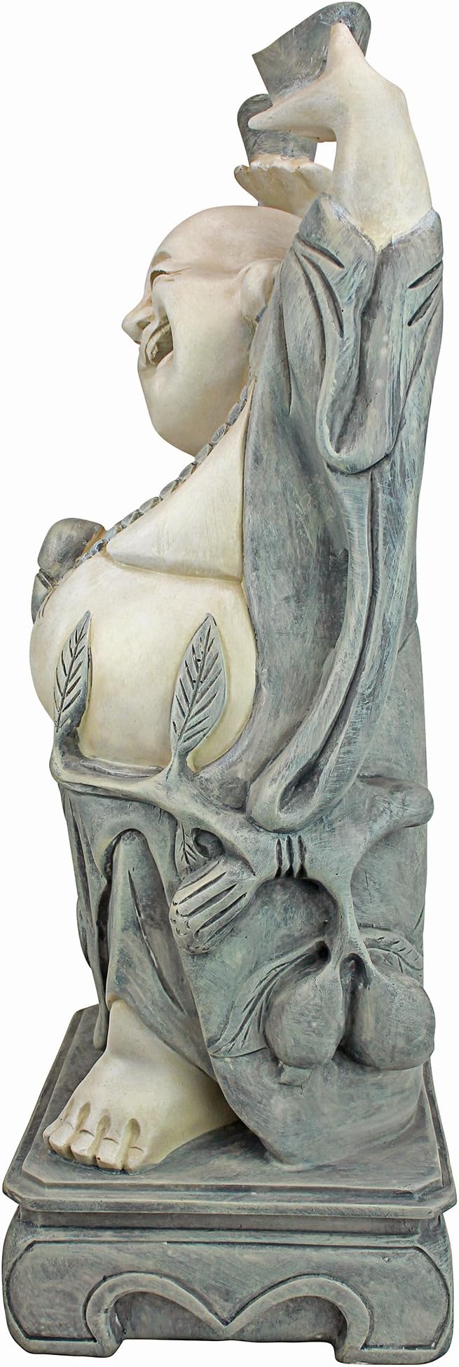 Design Toscano Jolly Hotei Laughing Man Asian Decor Indoor/Outdoor Garden Statue, 26 inches tall, Cast Stone Resin, Two Tone Stone Finish