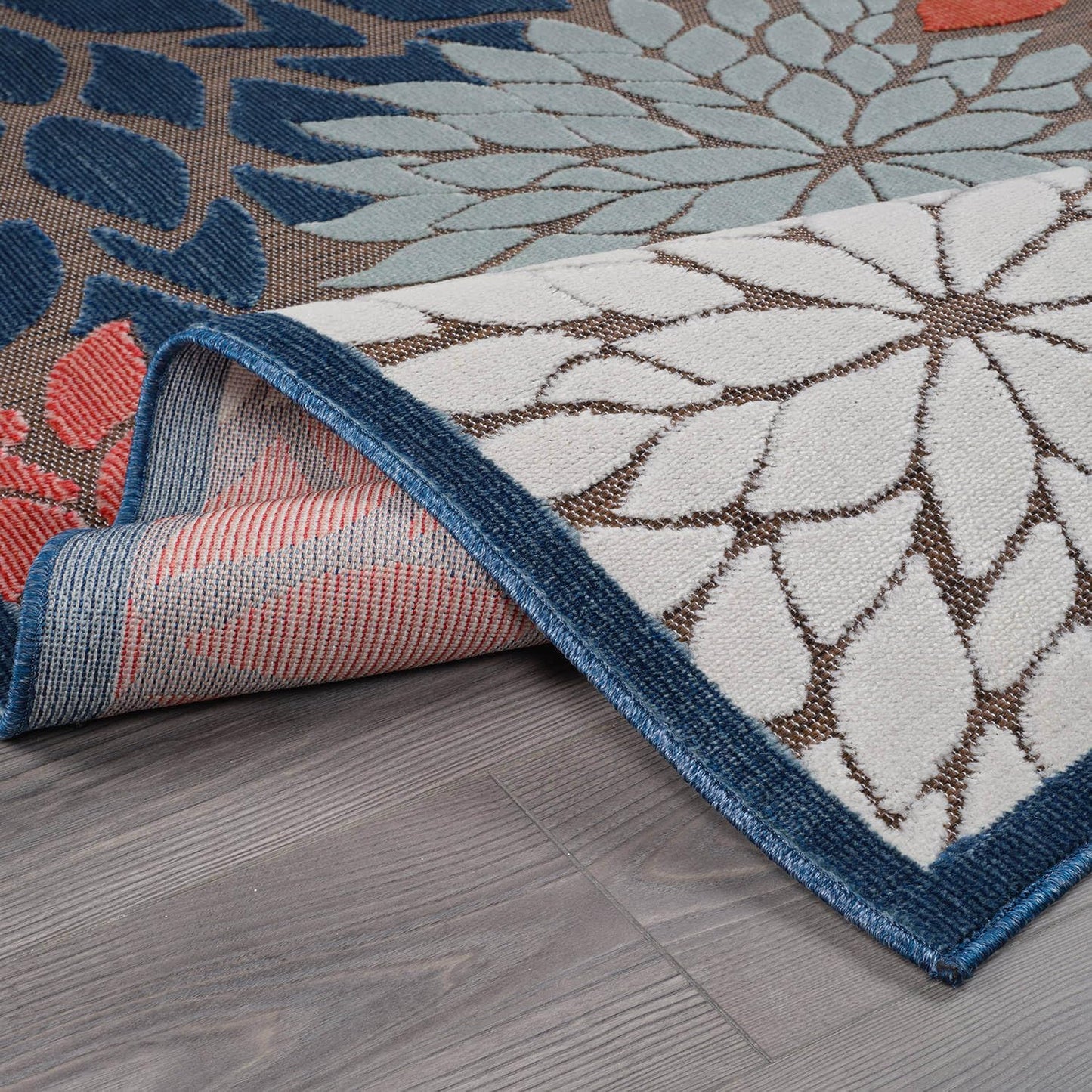 Beverly Rug Outdoor Rug 9x12 Large Modern Floral Tropical Area Rugs for Indoor and Outdoor Patio Easy to Clean Non Shedding Living Room Porch Garden Washable Outside Carpet (9 x 12 Brown)