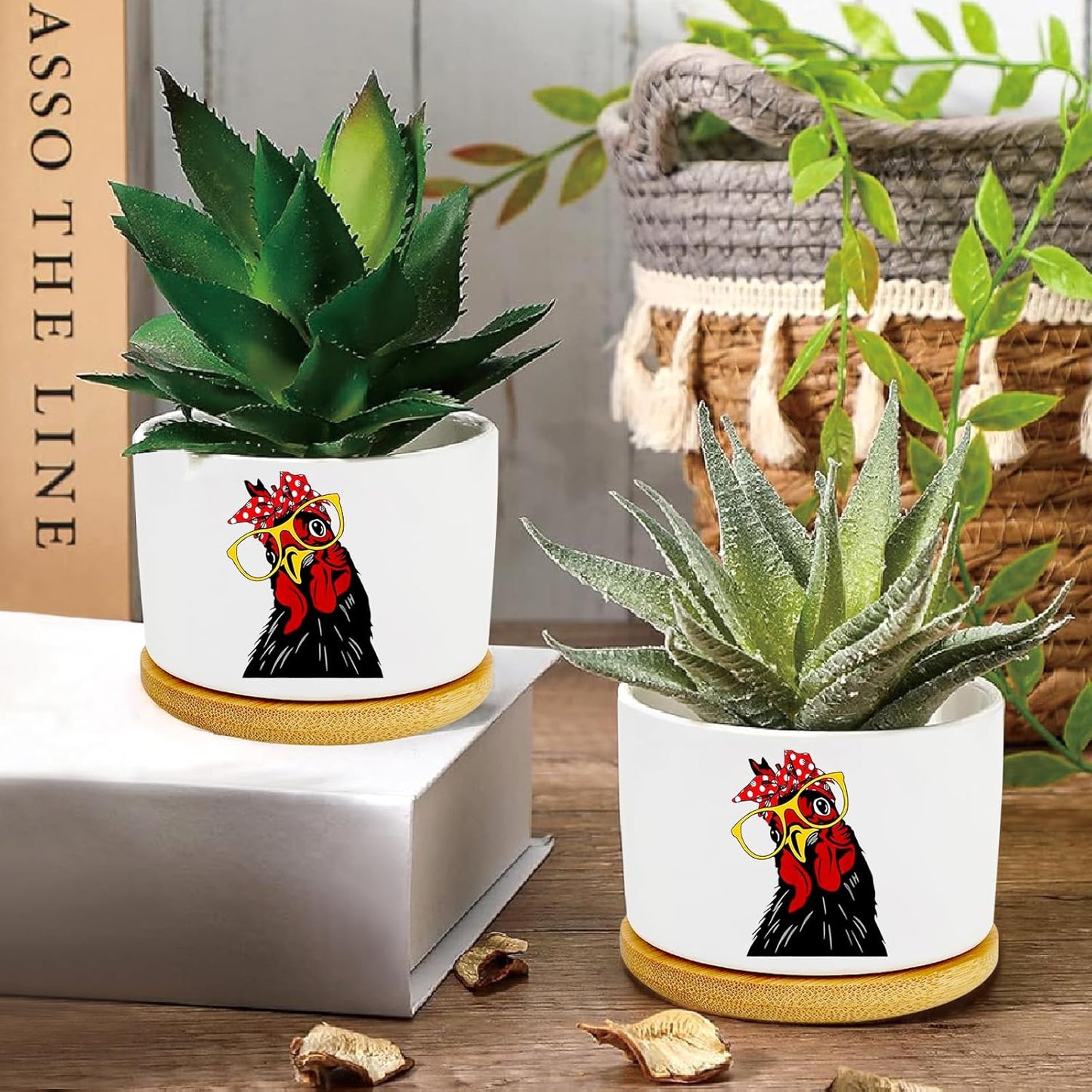 Window Garden Rooster Planter Pots,Rooster Gifts for Women/Men/Housewarming/Wedding/Festival Birthday Gifts Planter Pots,Outdoors/Indoors,Window Decor,Garden Decor,Yard Decor,Home Decor,Office