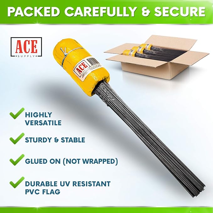 Yellow Marking Flags 100 Pack - 4x5x15 Inch Yellow Flags for Yard - Markers For Lawn, Irrigation, Landscaping, Survey & Sprinkler Head Marking