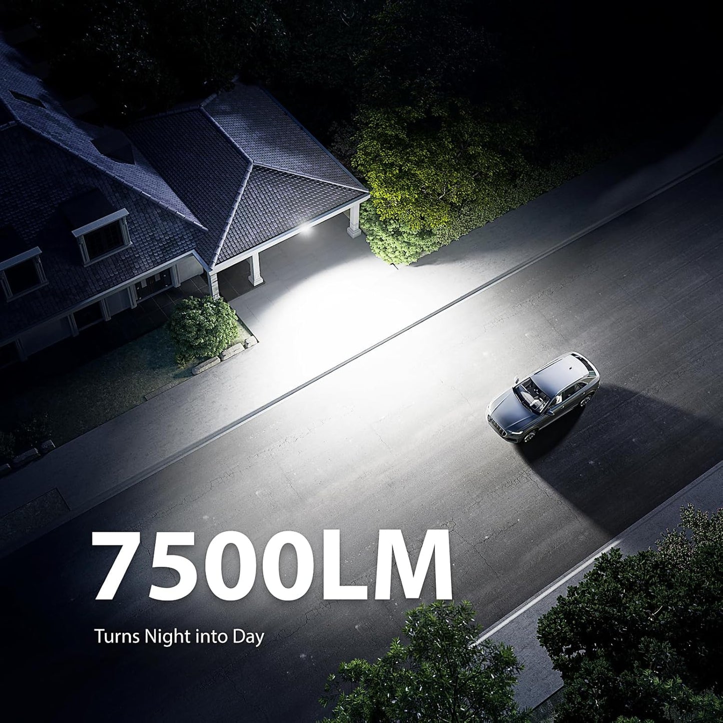 Onforu 75W LED Motion Sensor Outdoor Lights, Dusk to Dawn Flood Light Outdoor Motion Sensor, Hardwired Security Light Floodlights Outside 7500LM 6500K Daylight IP65 Waterproof (Gray)