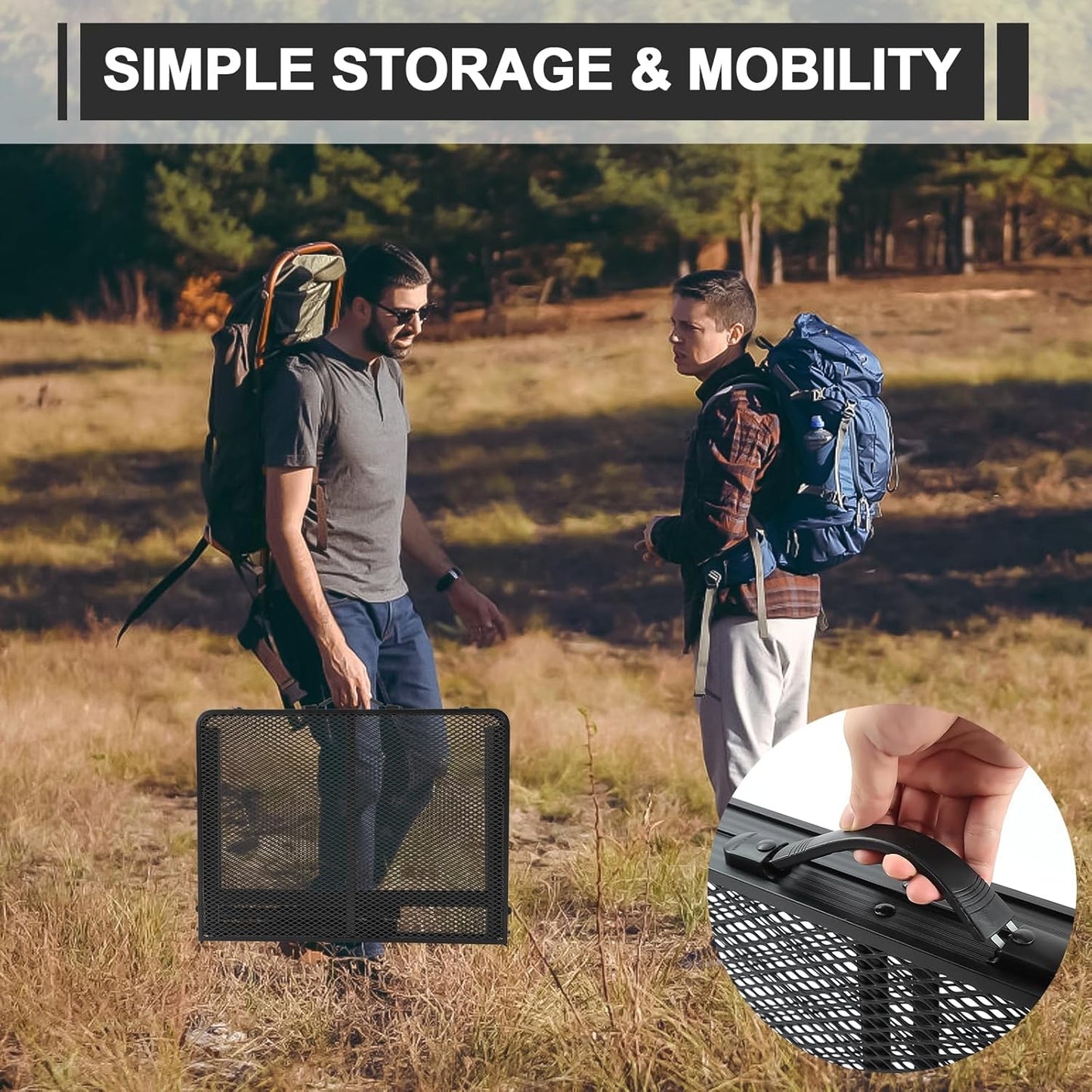 Folding Grill 3x2 FT Portable Camping Table, Lightweight Height Adjustable Metal Picnic Outdoor Table with Mesh Desktop and Mesh Bag, Beach and BBQ, Party